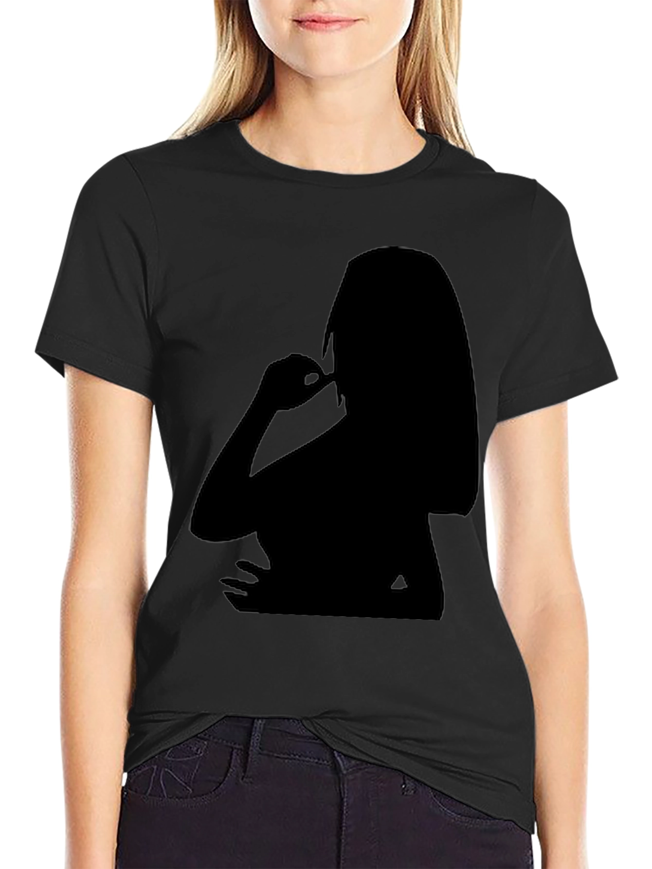 Black Silhouette Graphic Tee - Men's Black T-Shirt view 2