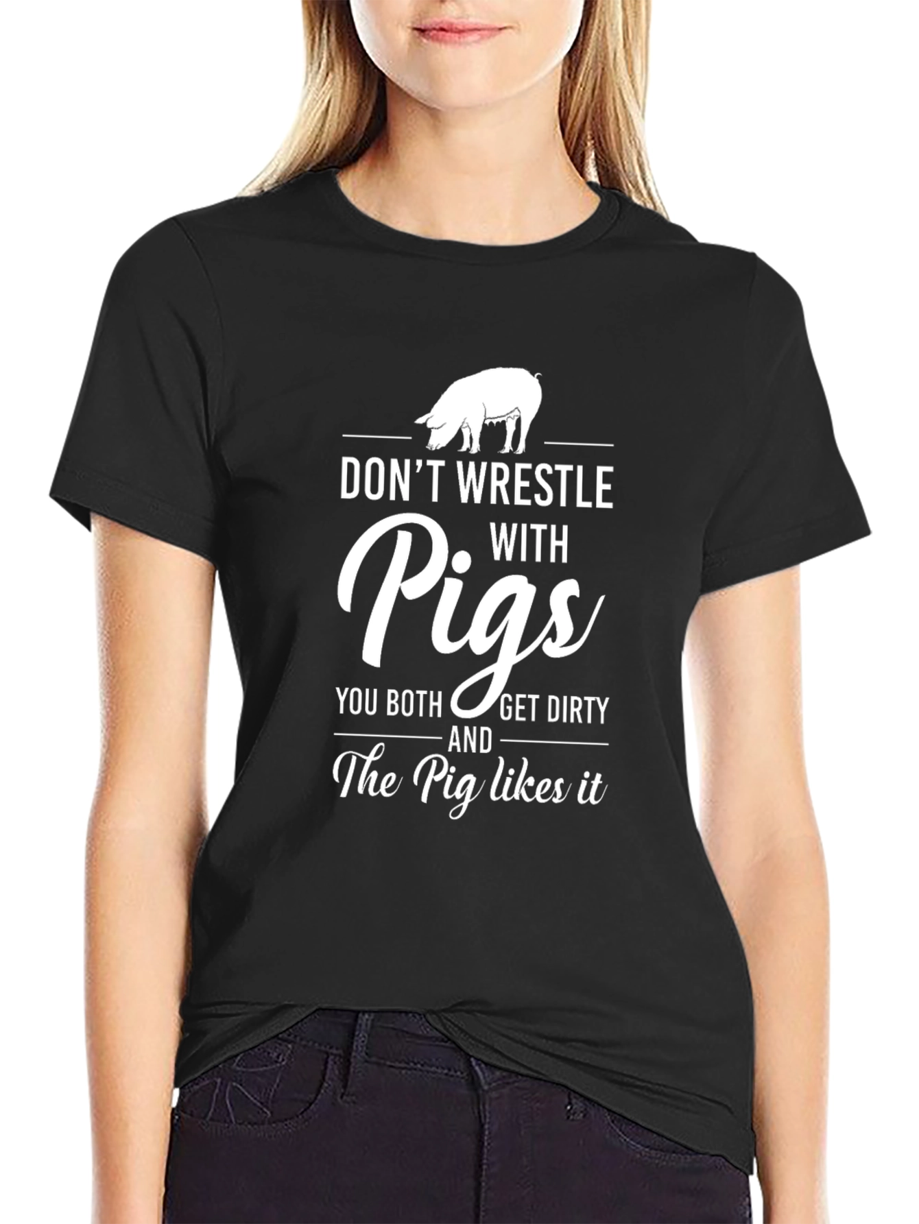 Black Don't Wrestle With Pigs Graphic Tee view 2