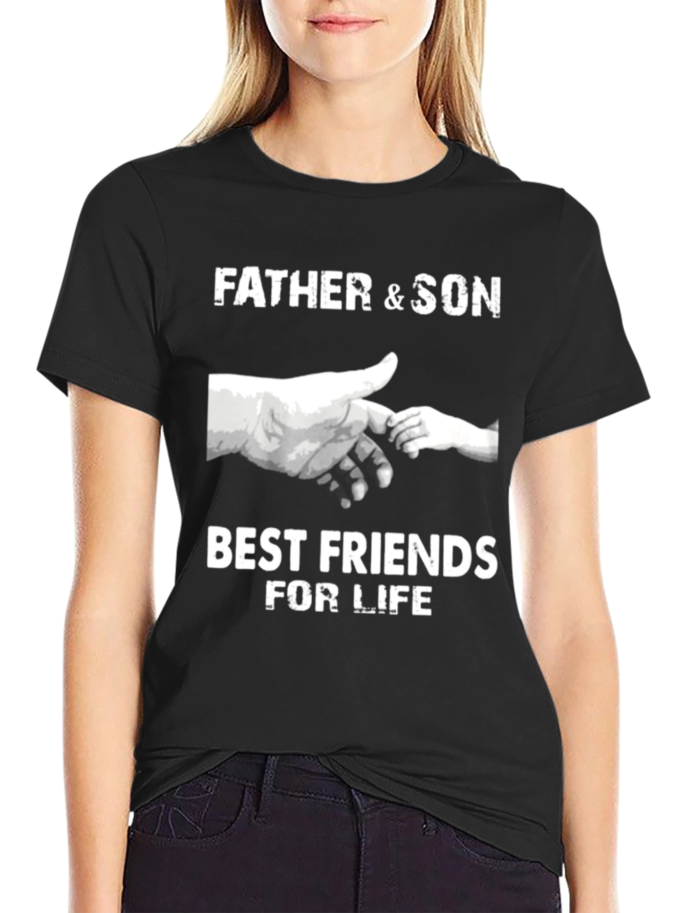 Black Father & Son Best Friends T-Shirt - Black view 2