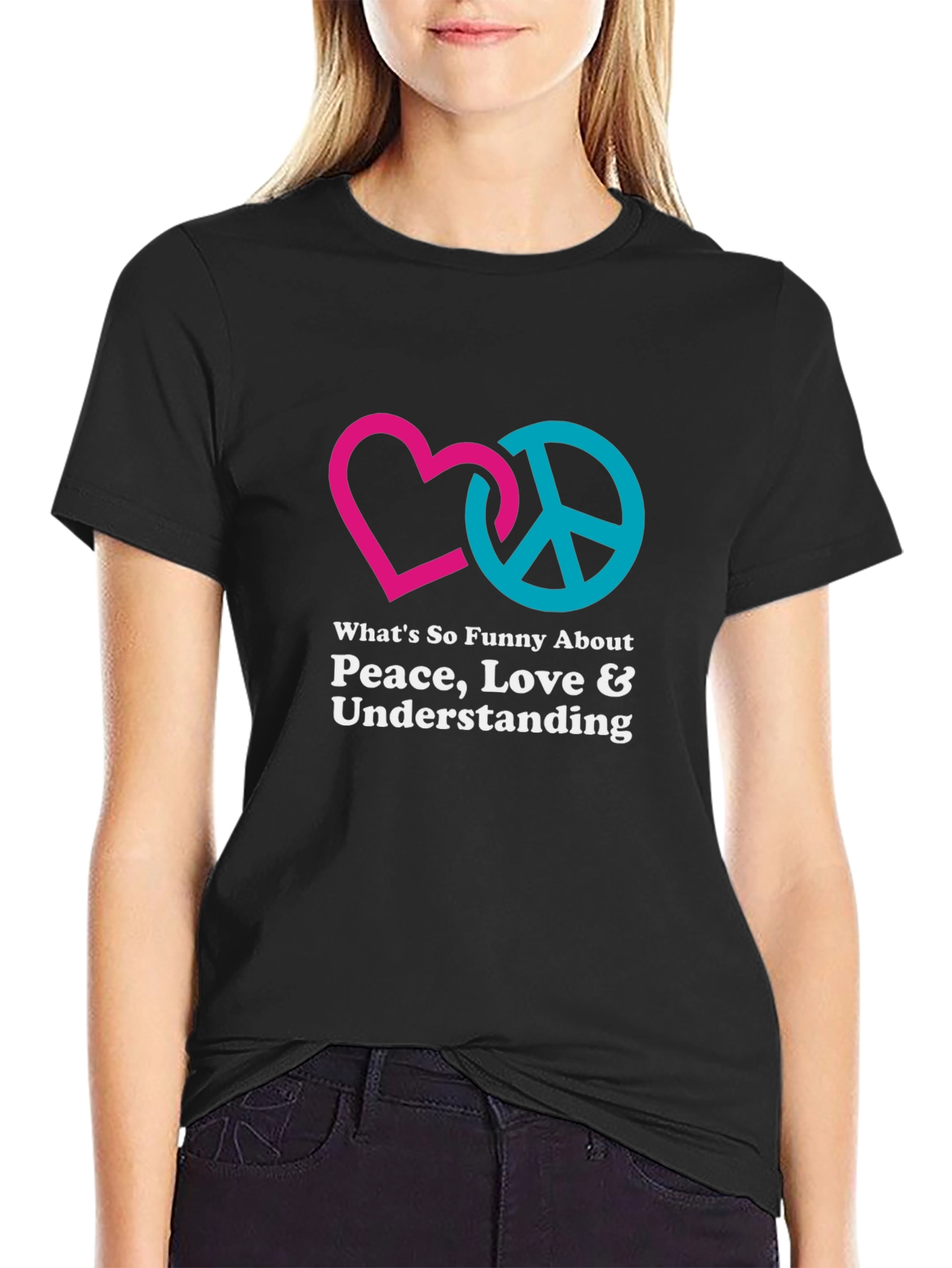 Black Peace Love Understanding Graphic T-Shirt view 2