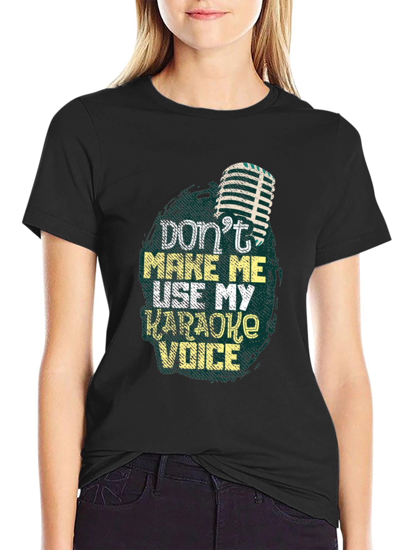 Black Karaoke Voice Graphic Tee - Soft Cotton Blend view 2