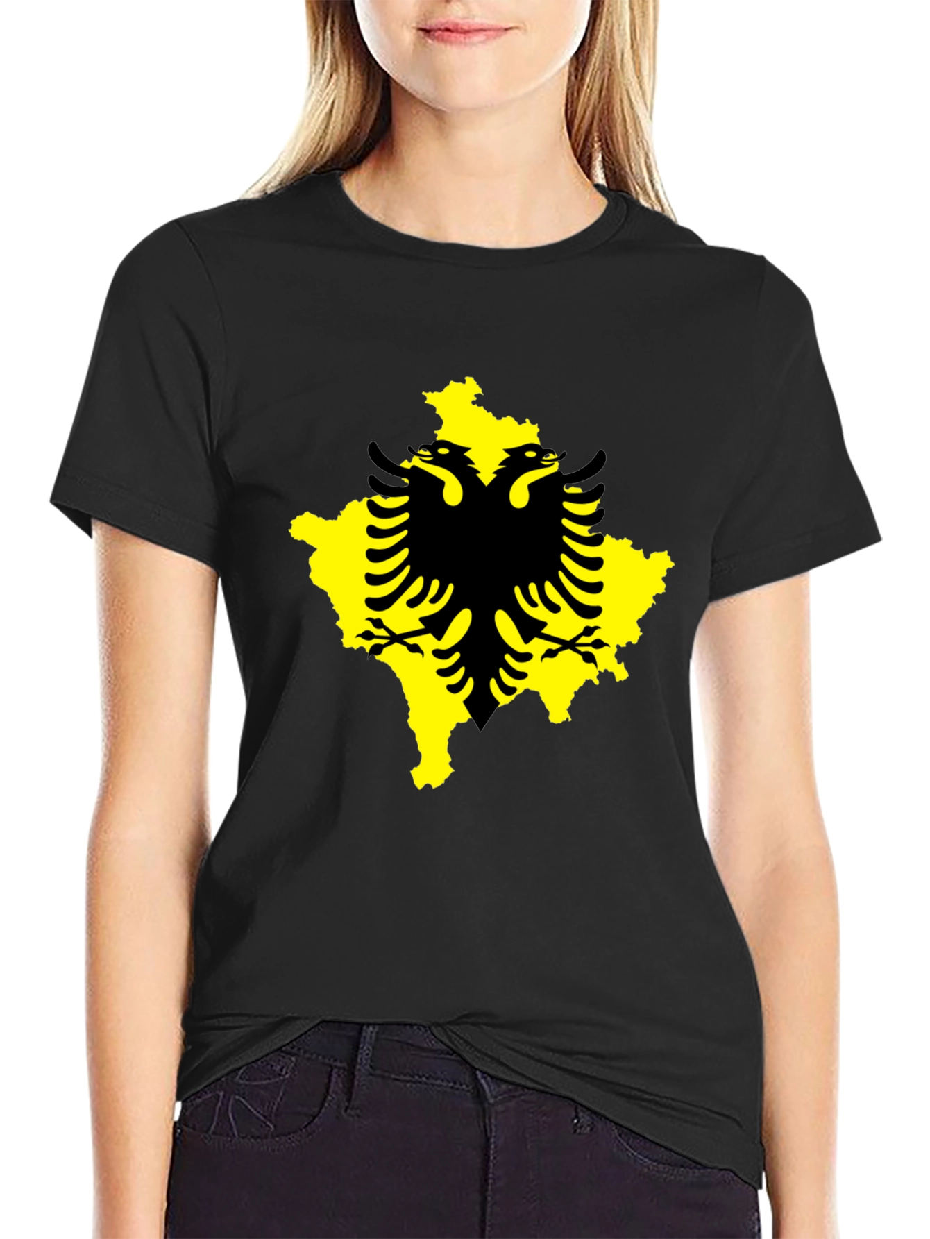 Black Kosovo Flag T-Shirt - Black Graphic Tee view 2