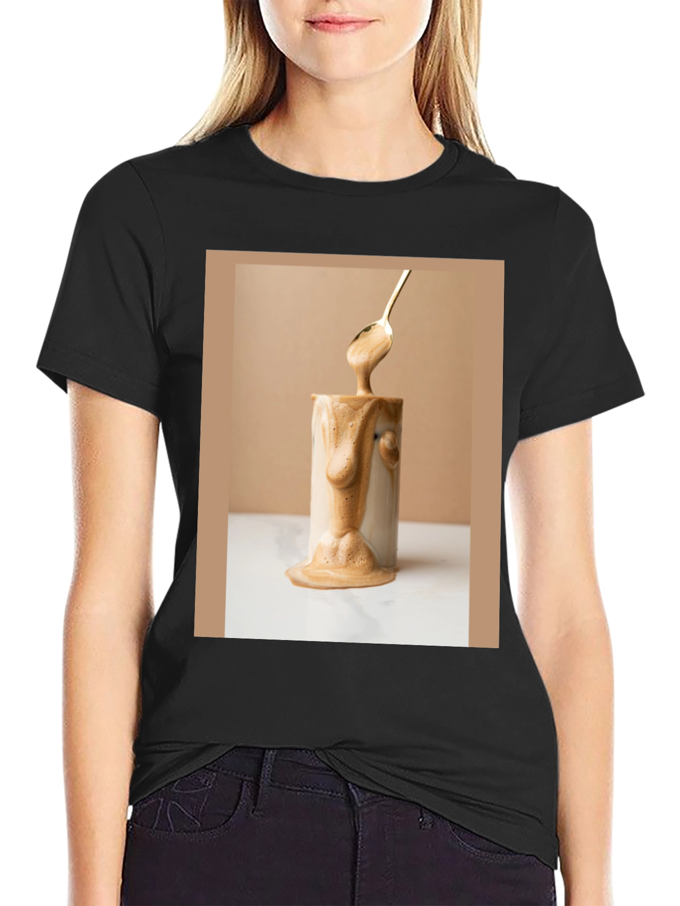 Black Coffee Cream T-Shirt - Stylish Unisex Tee view 2