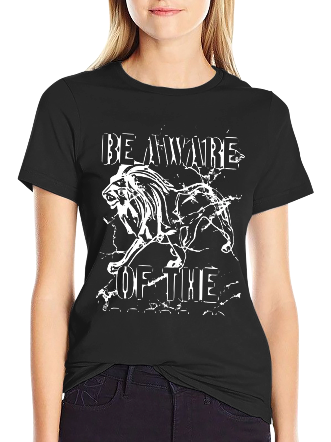 Beware of the Lion Black T-Shirt - 2