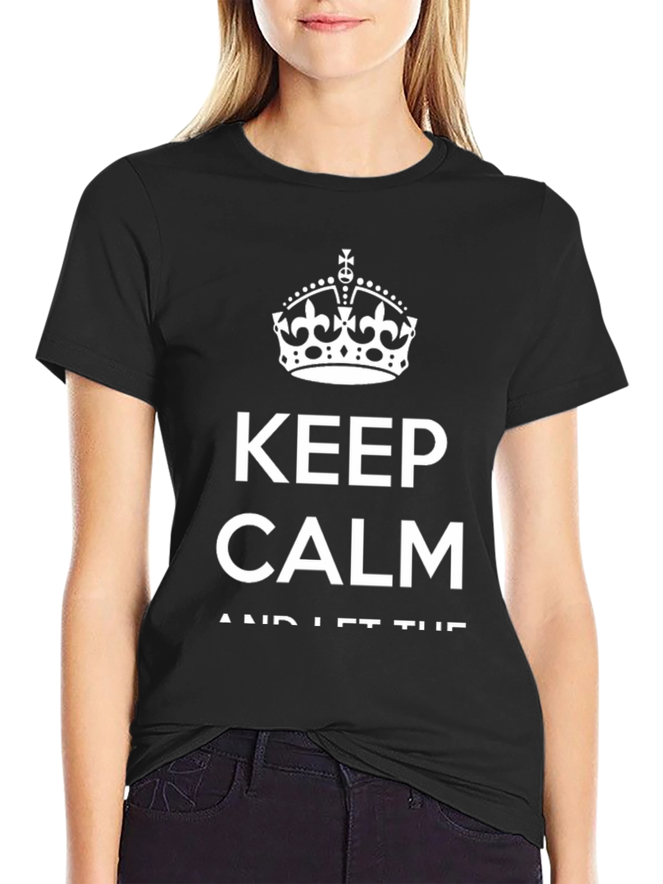 Black Keep Calm T-Shirt - Novelty Graphic Tee view 2