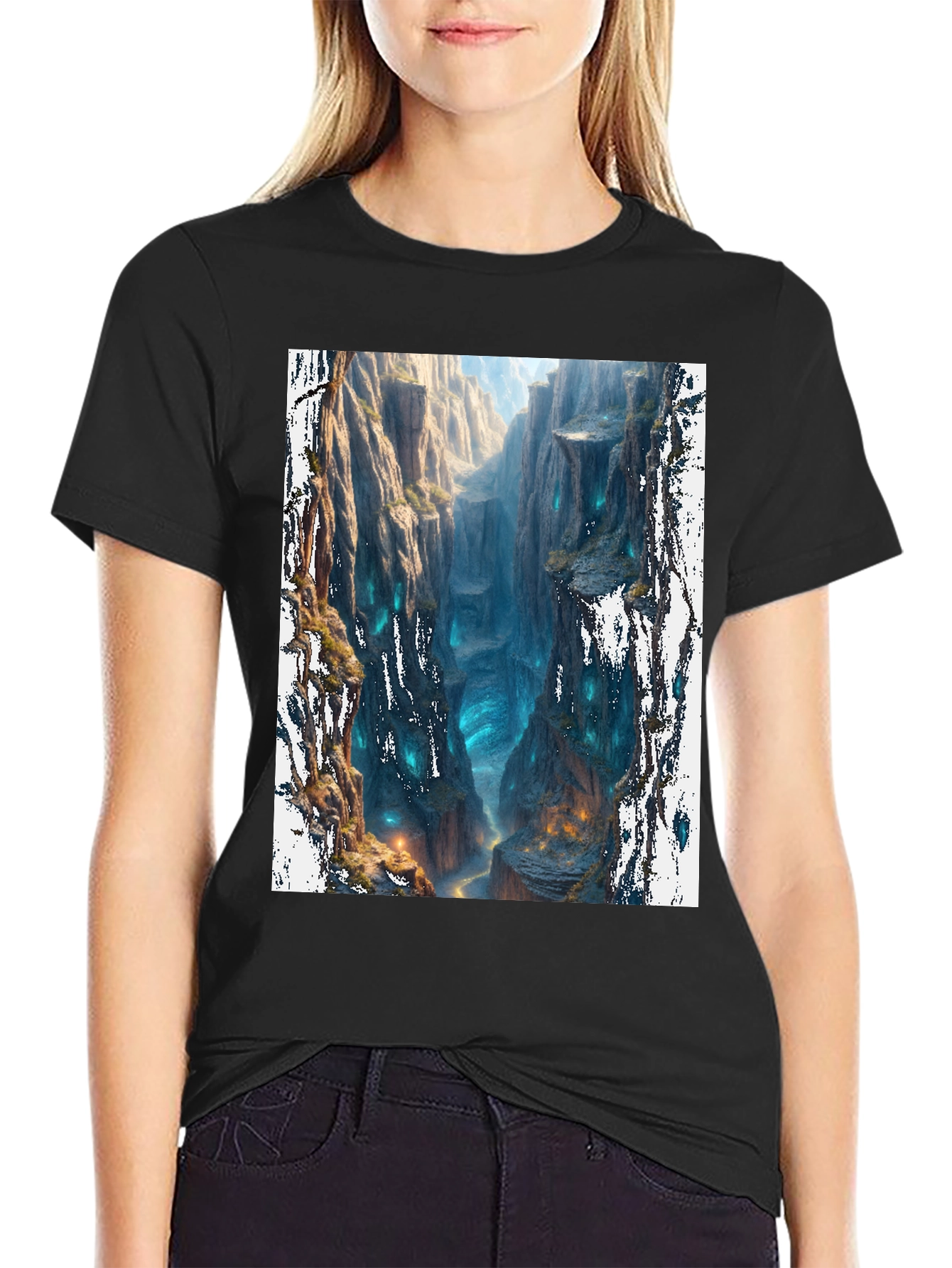 Black Mystic Canyon Black T-Shirt view 2
