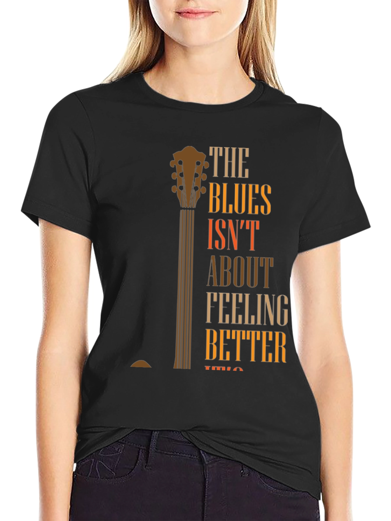 Blues Guitar Graphic T-Shirt - Feeling Better Lyric Tee - 2