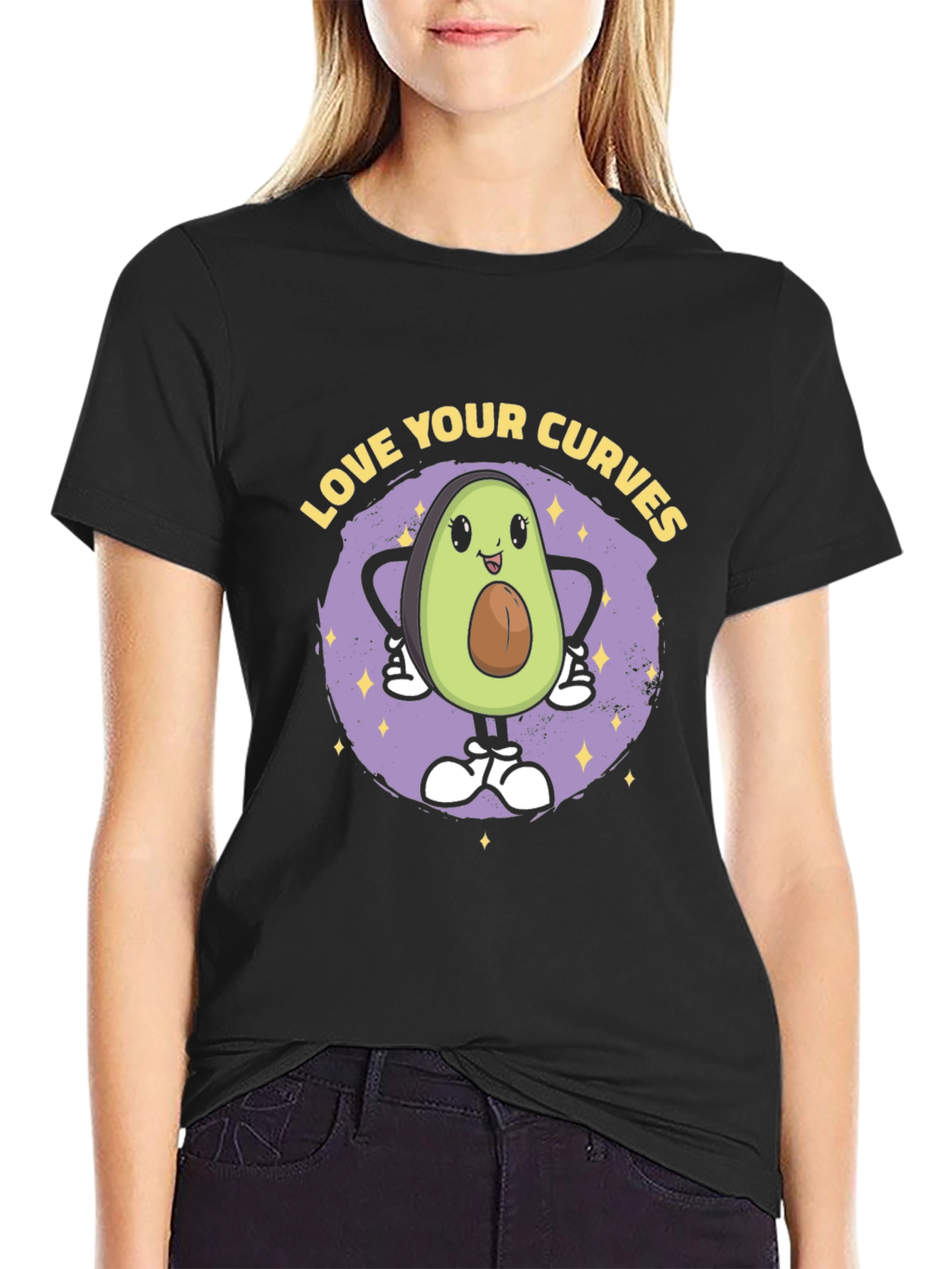 Black Love Your Curves Avocado T-Shirt view 2