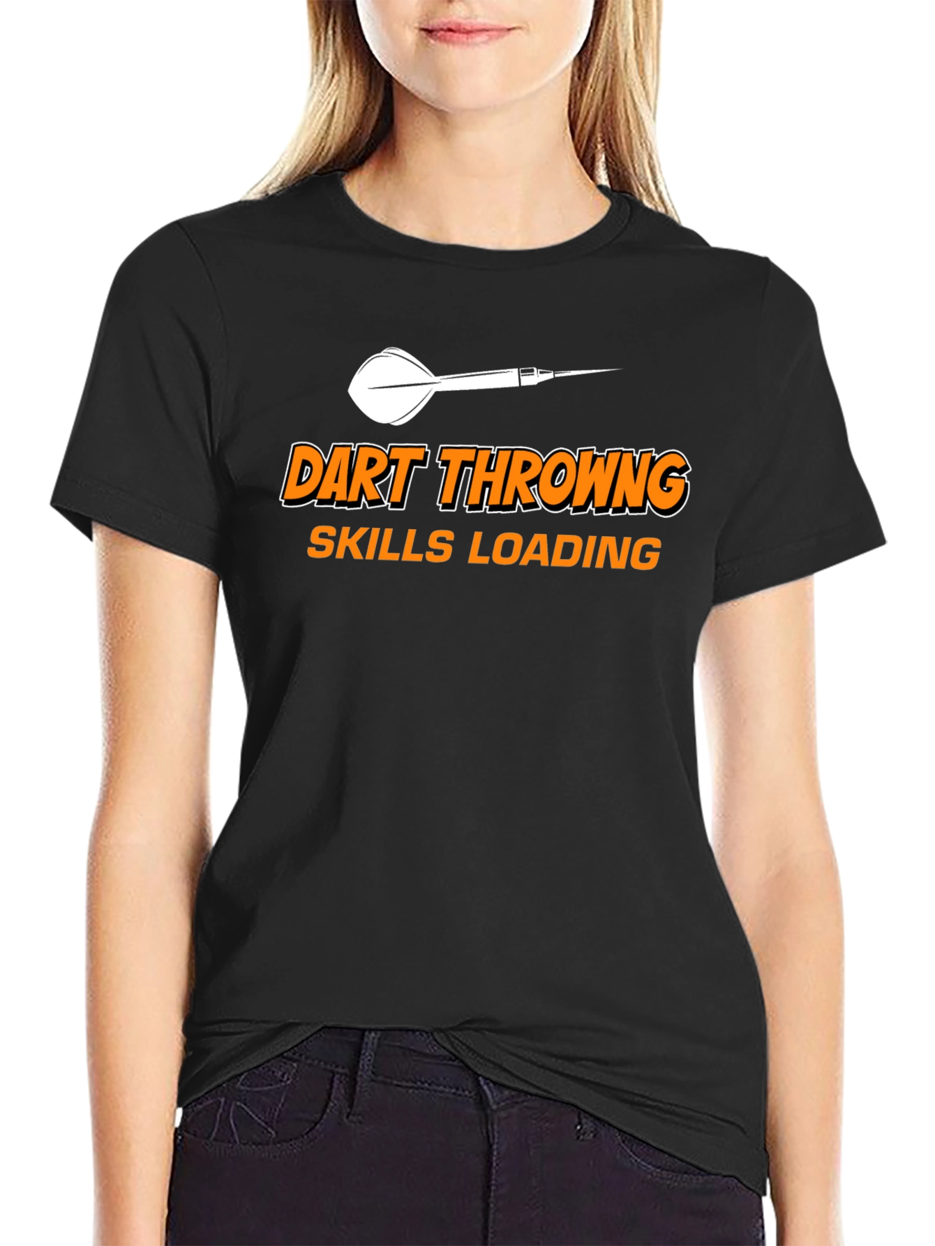 Black Dart Throwing Skills Loading Funny T-Shirt view 2