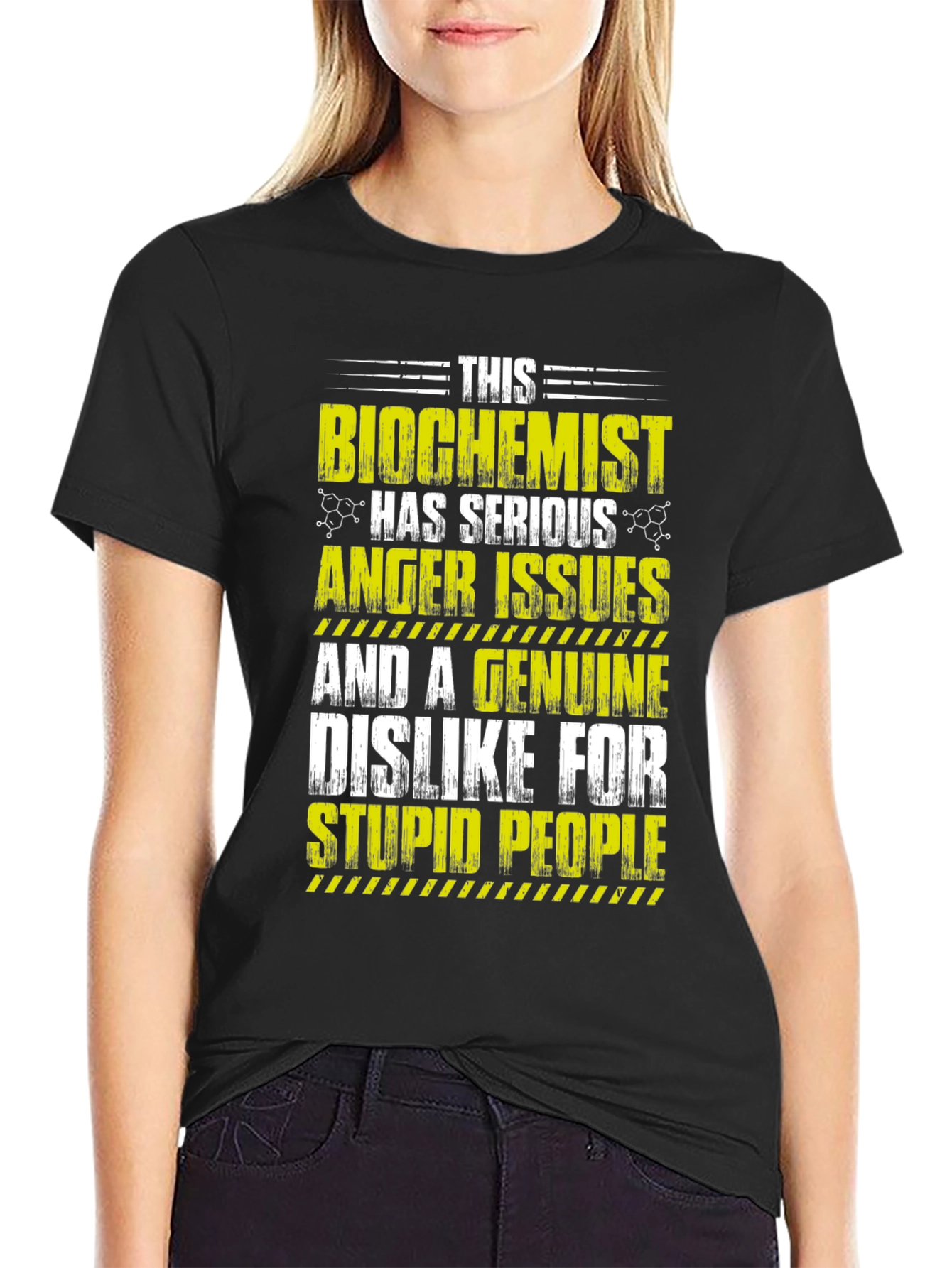 Black Biochemist Anger Issues T-Shirt view 2