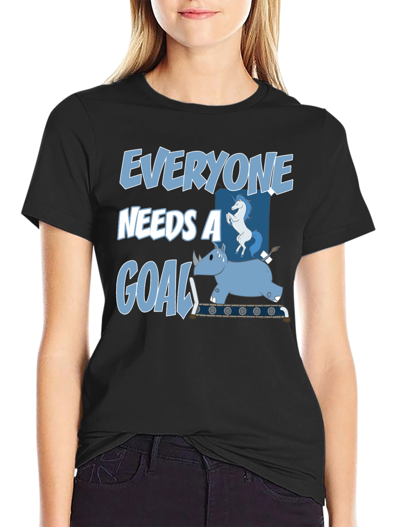 Black Everyone Needs a Goal T-Shirt Funny Graphic Tee view 2