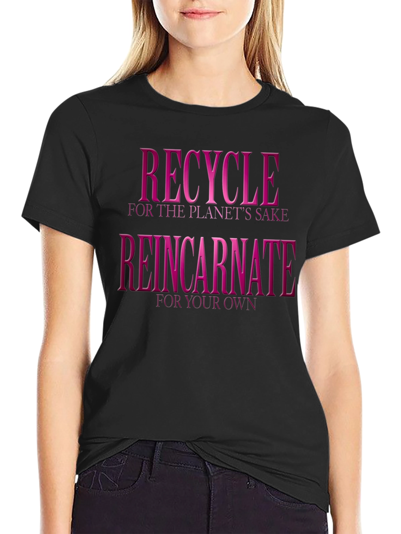 Black Recycle Reincarnate Graphic Tee view 2