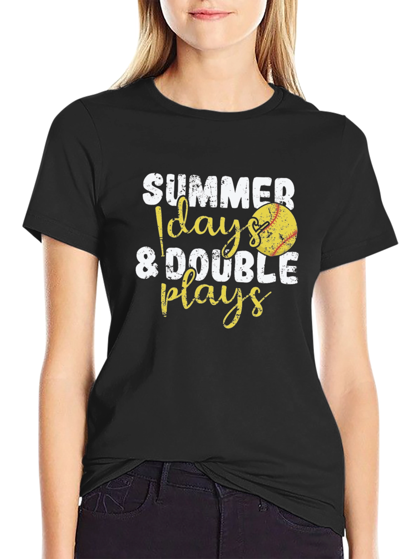 Black Summer Days & Double Plays T-Shirt view 2