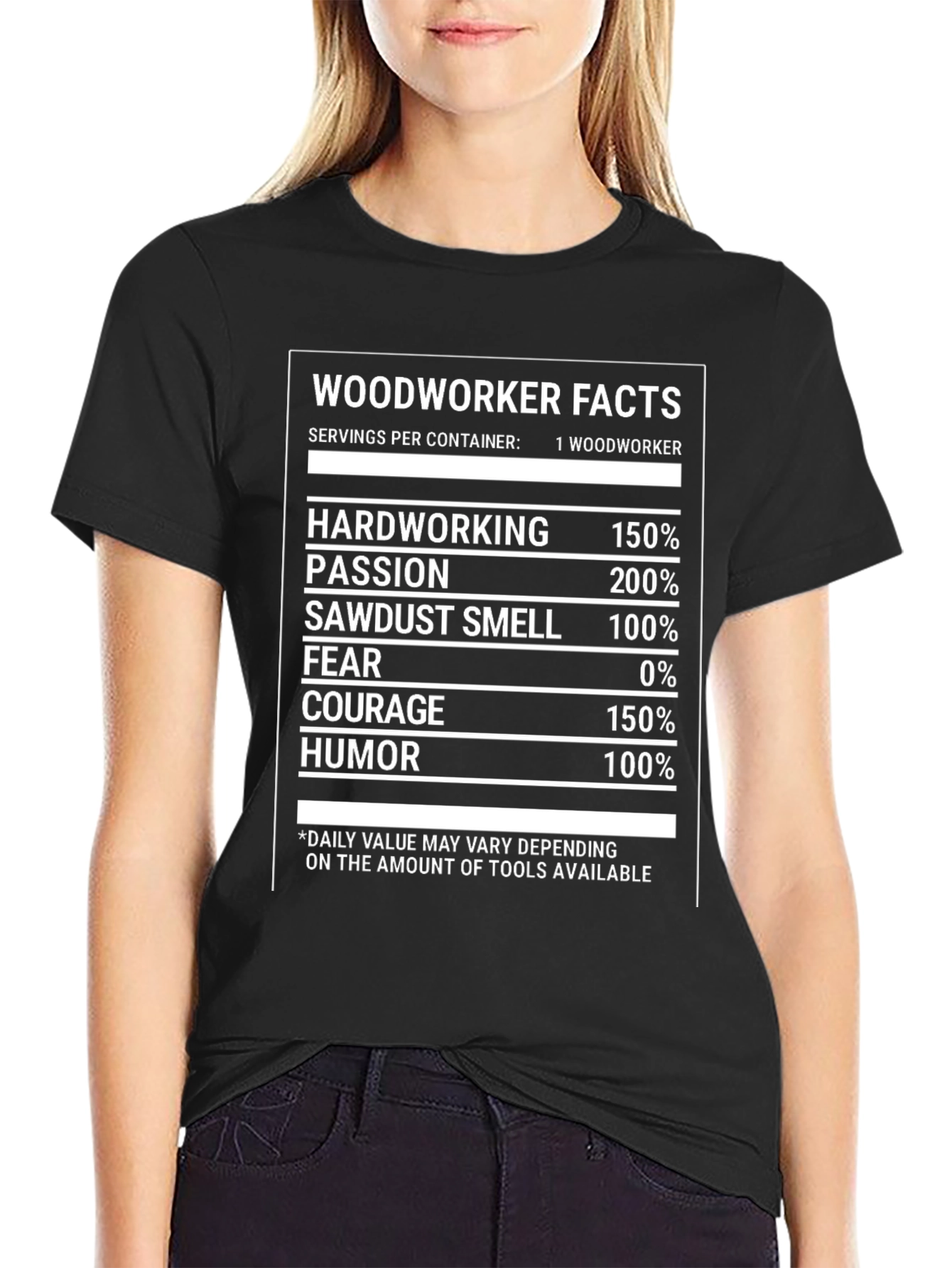 Black Woodworker Facts T-Shirt: Hardworking, Passionate, Humorous view 2
