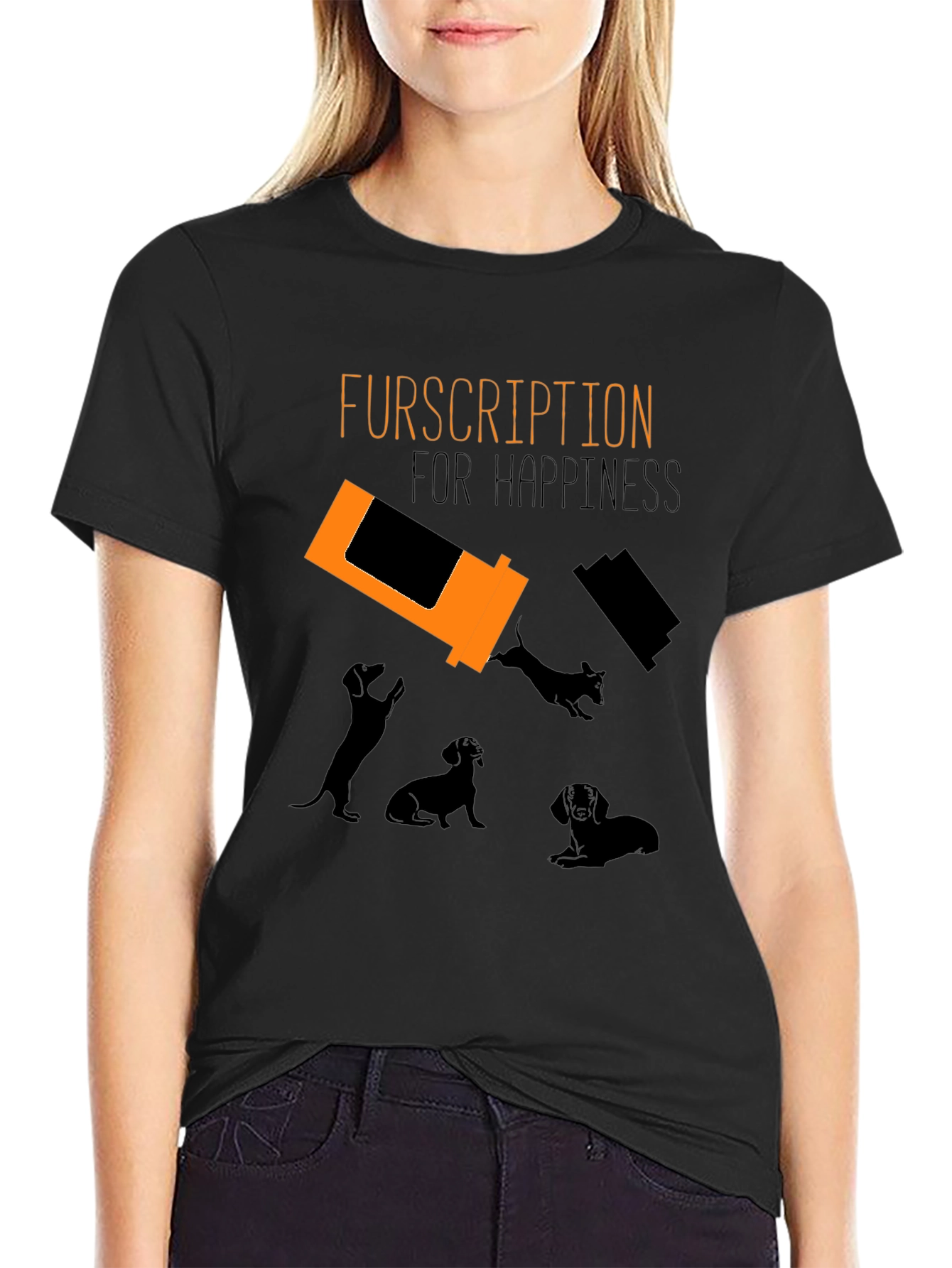 Black Furscription Happiness T-Shirt view 2