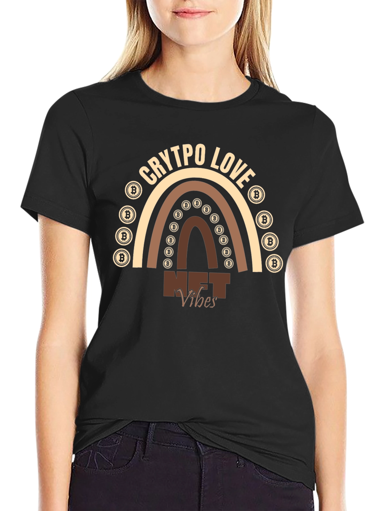 Black Crypto Love NFT Vibes T-Shirt view 2
