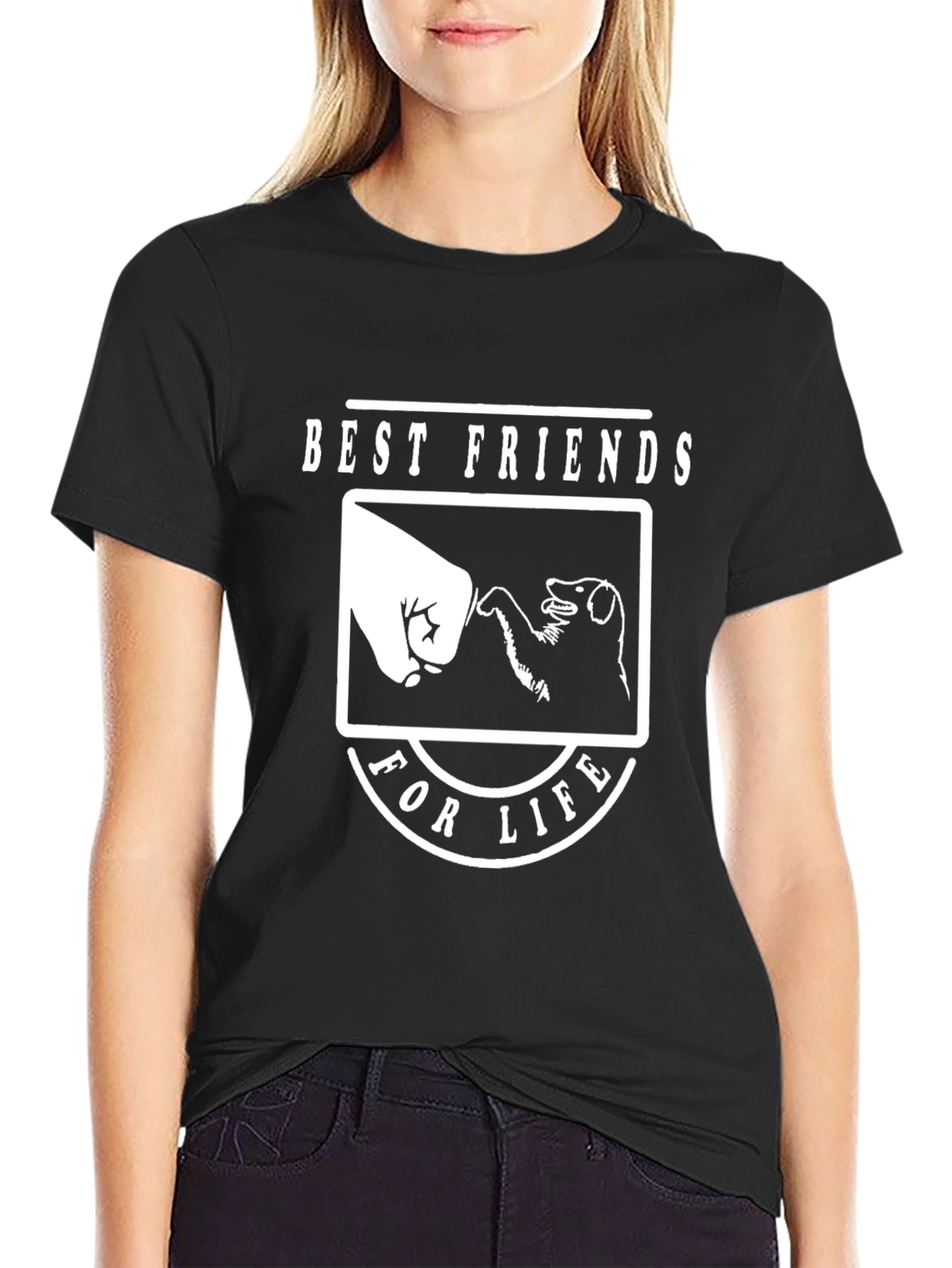 Black Best Friends For Life Graphic Tee - Dog Lover T-Shirt view 2