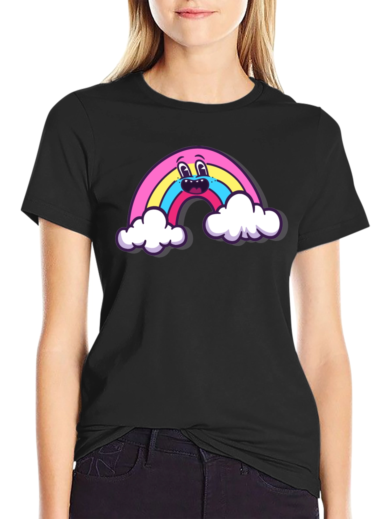 Black Rainbow Graphic T-Shirt view 2