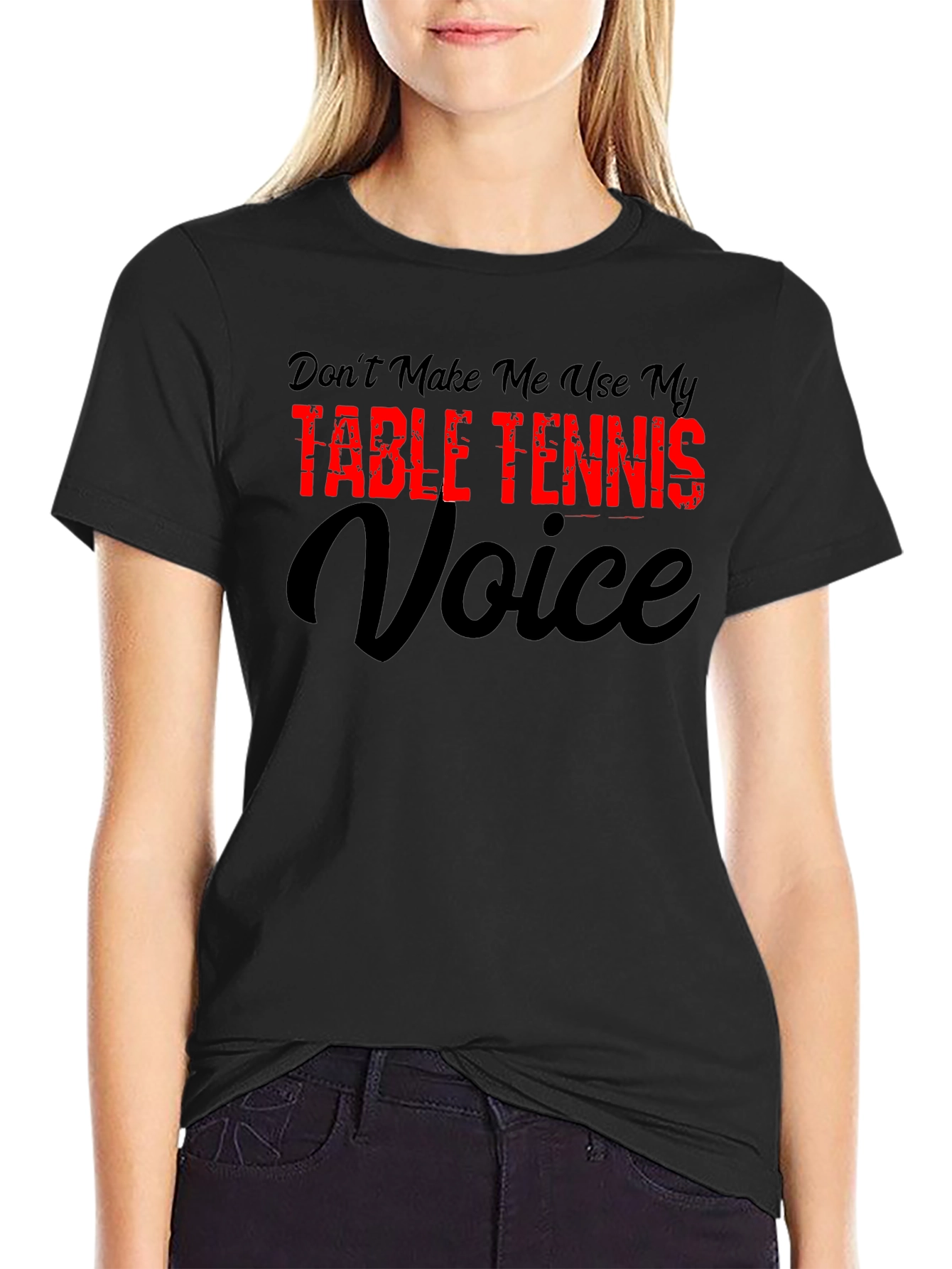 Black Table Tennis Voice T-Shirt view 2