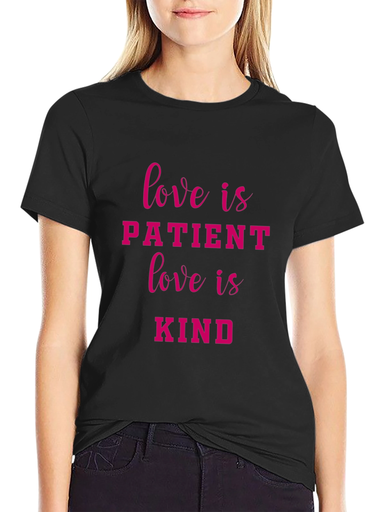 Black Love is Patient Love is Kind Black T-Shirt view 2