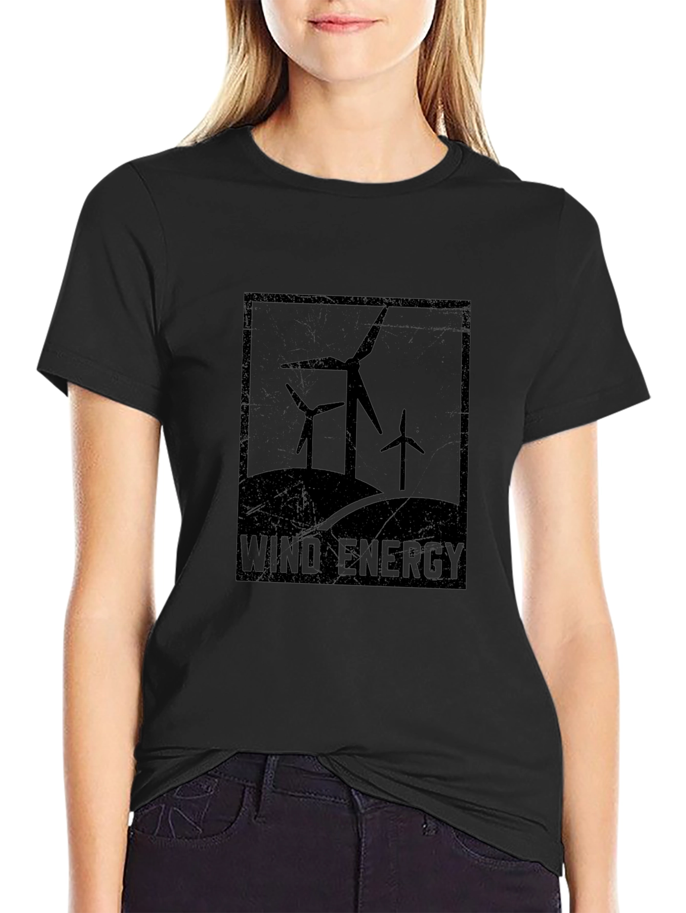 Black Wind Energy T-Shirt: Sustainable Power Tee view 2