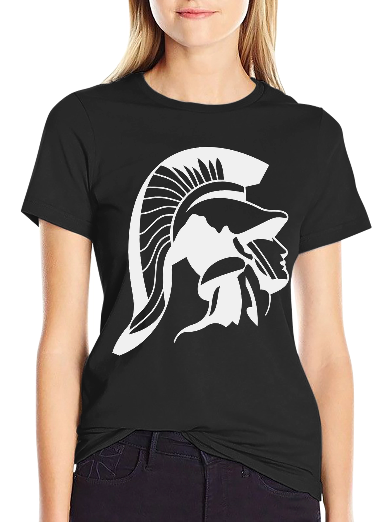 Black Spartan Warrior Graphic T-Shirt view 2