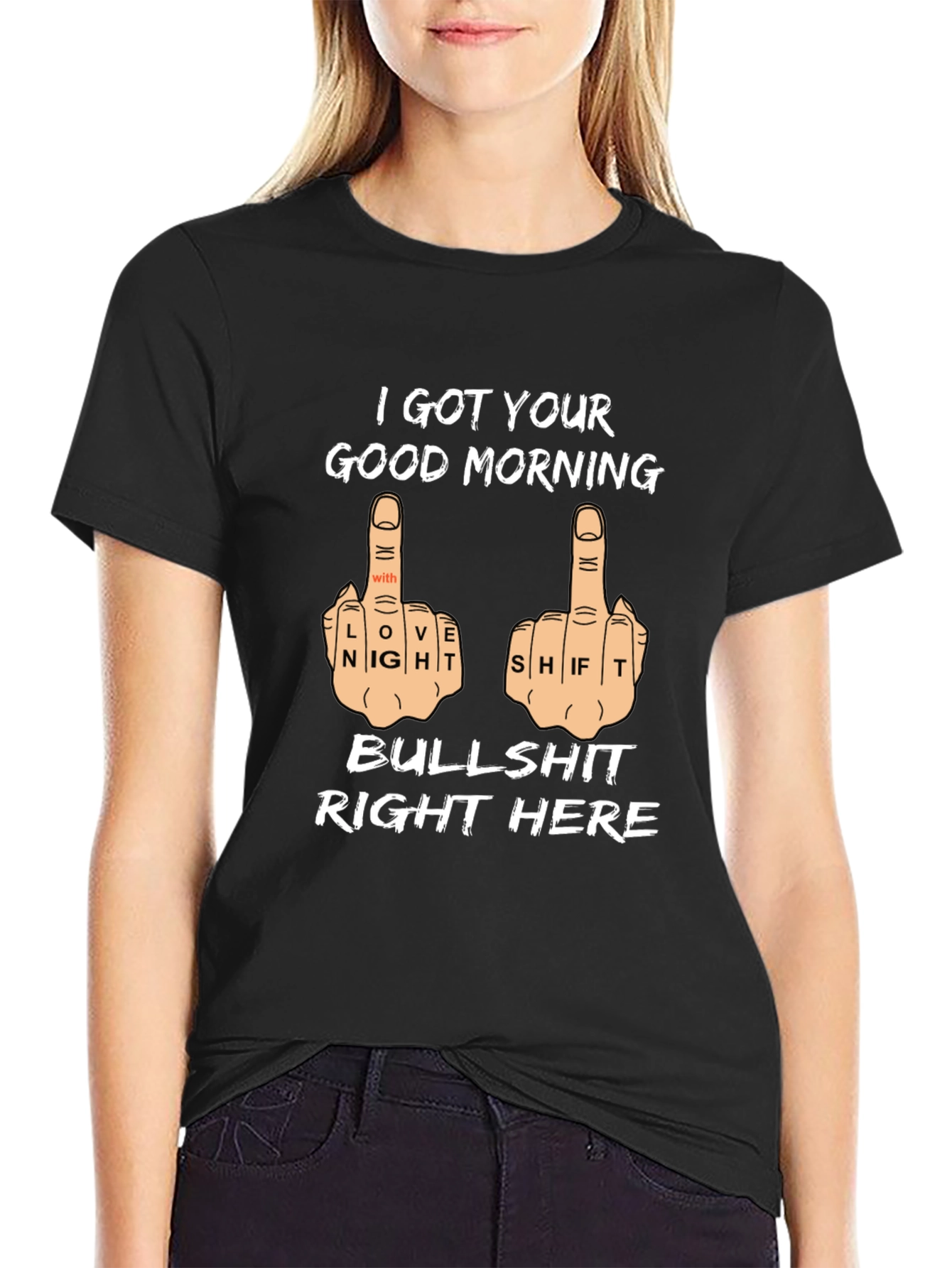 Black I Got Your Good Morning T-Shirt view 2