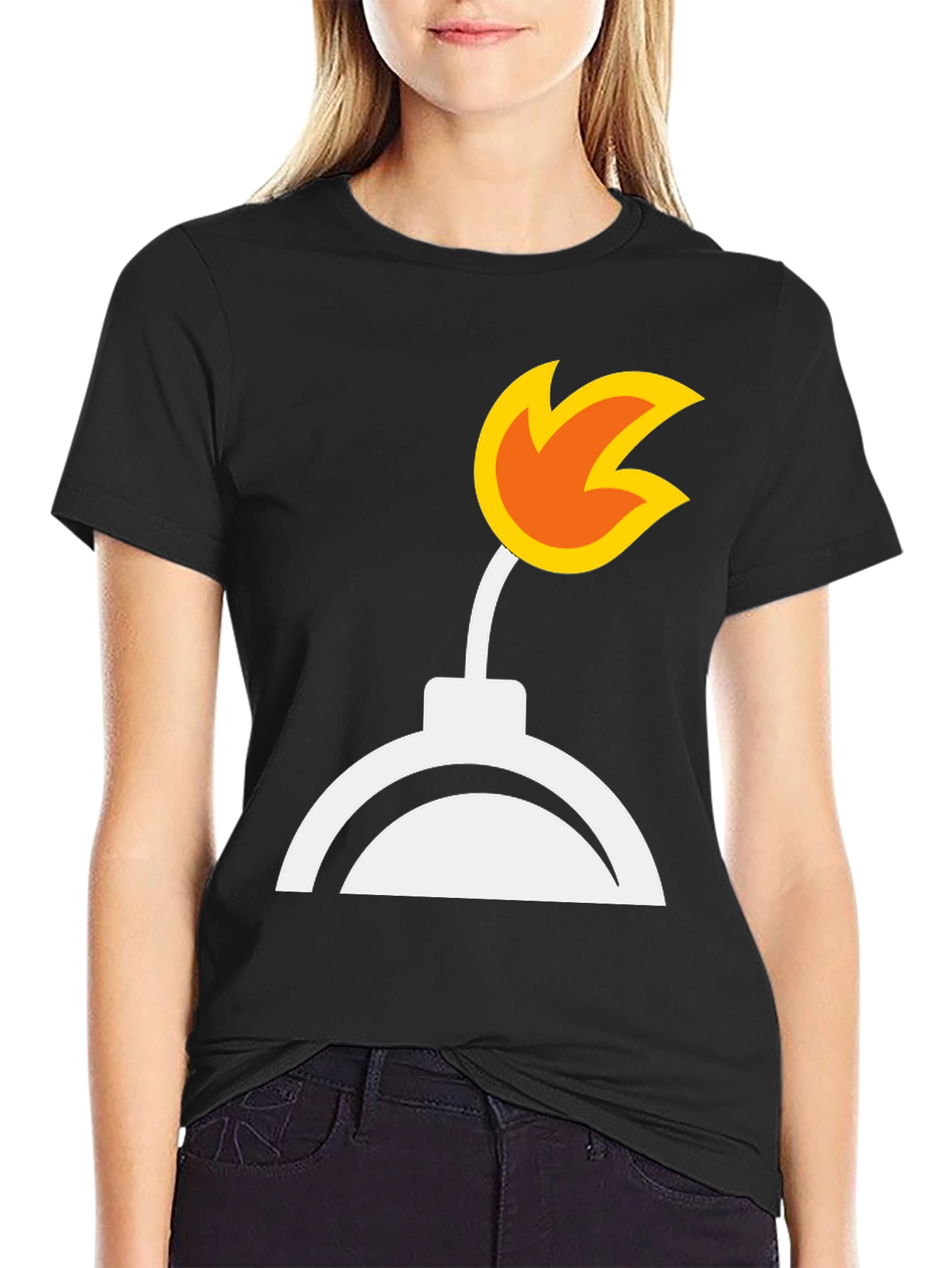 Black Bomb Graphic Tee - Black Cotton Blend view 2