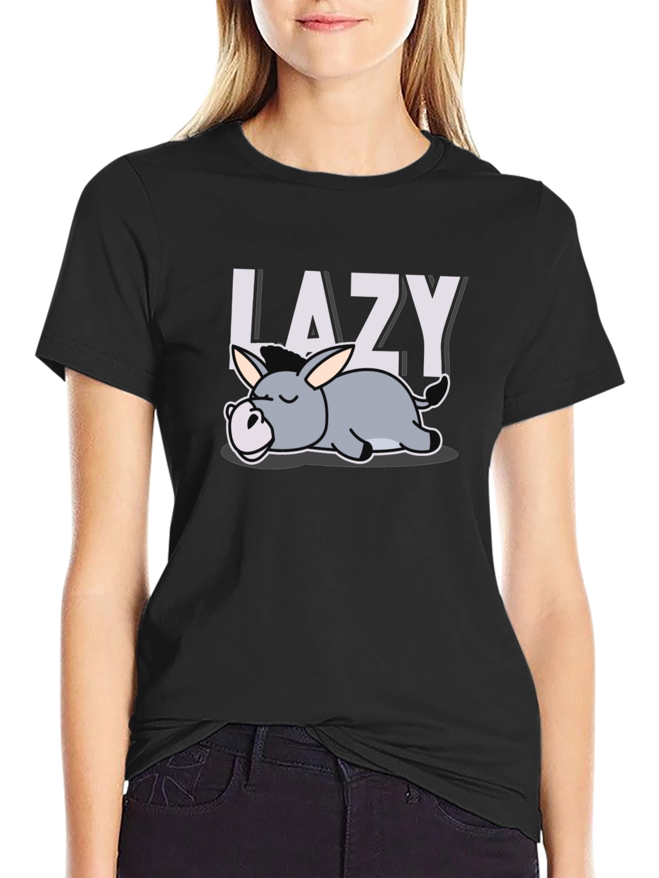 Black Lazy Donkey Graphic T-Shirt - Relaxed Fit view 2