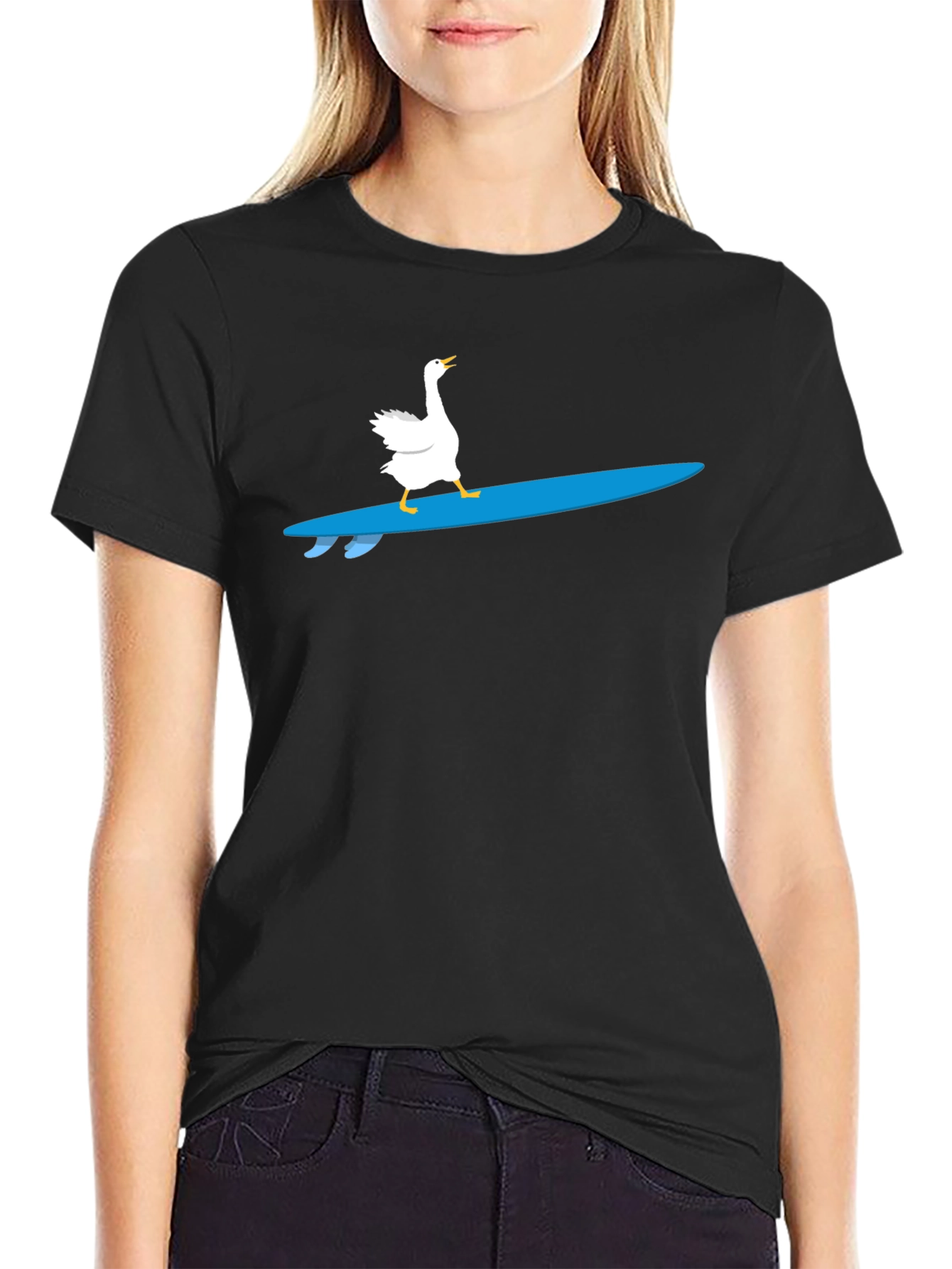 Black Goose Surfing T-Shirt - Cool Graphic Tee view 2