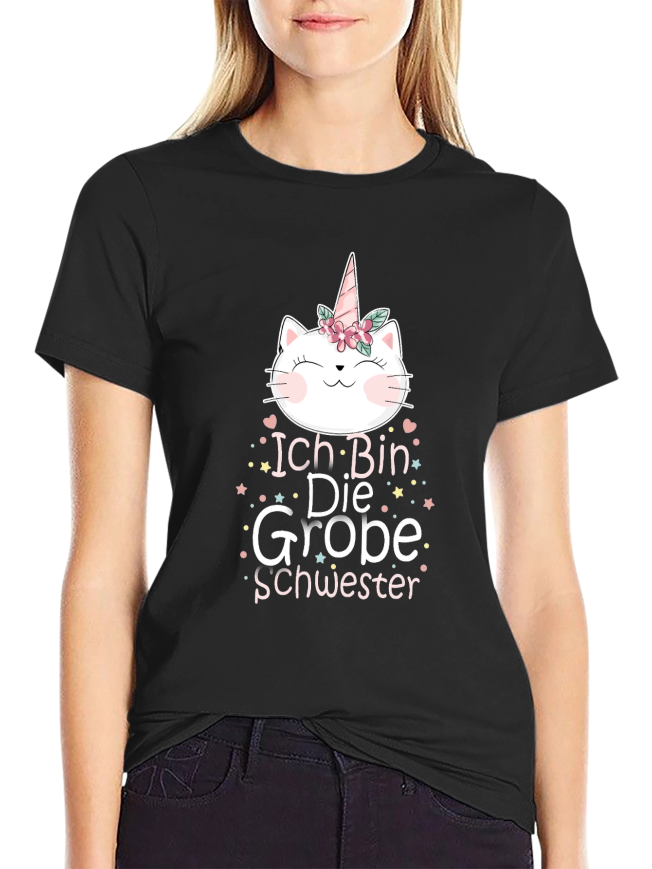 Black Ich Bin Die Große Schwester T-Shirt view 2