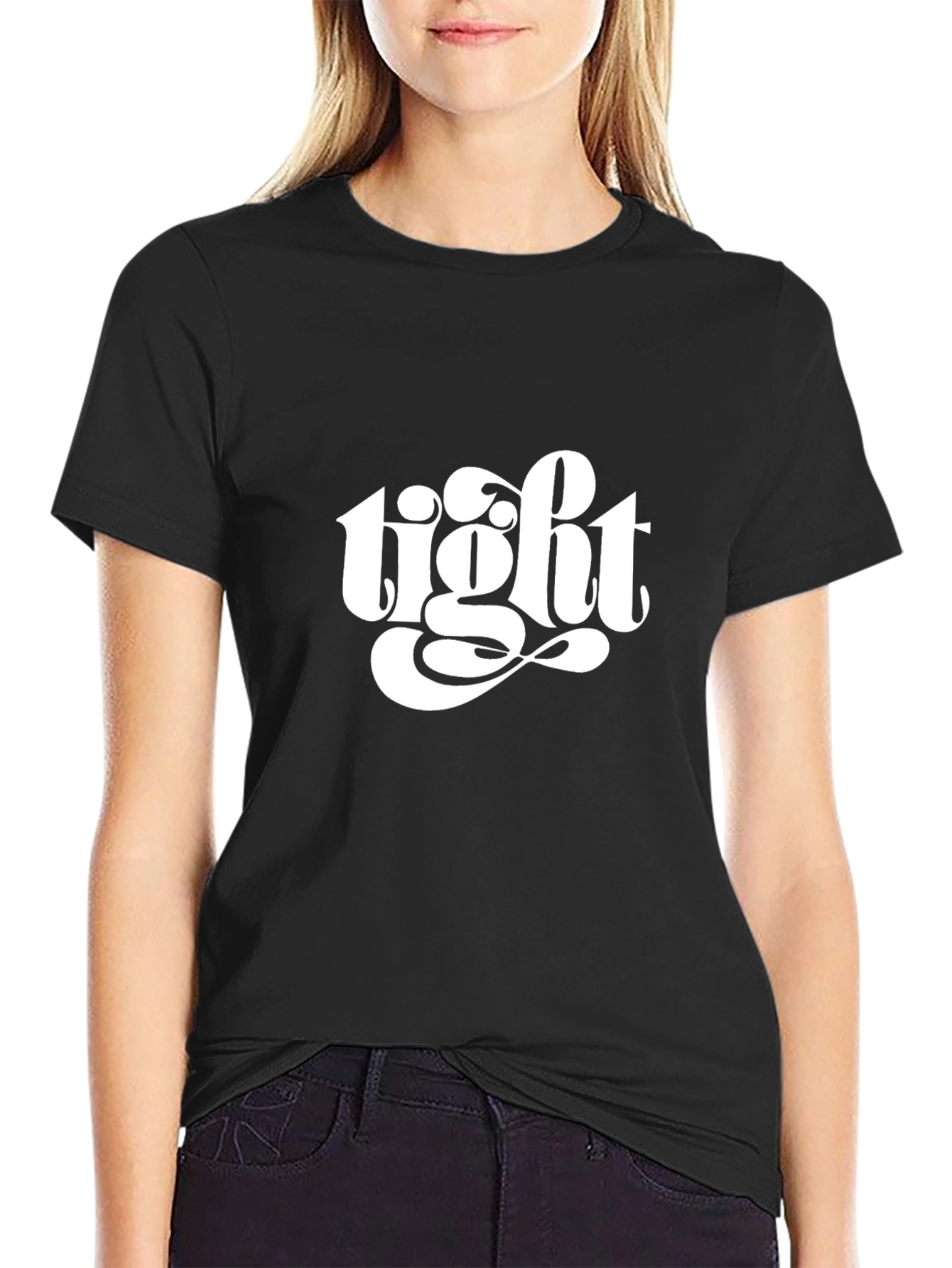 Black Tight Graphic Black T-Shirt view 2