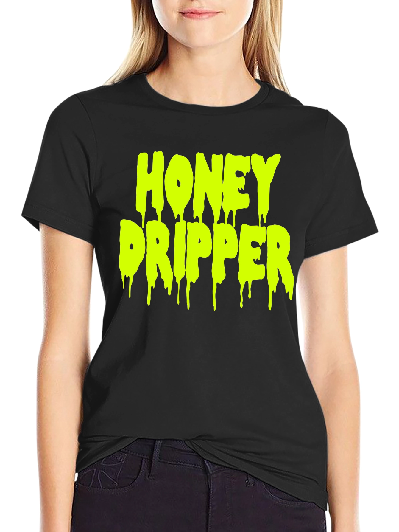Black Honey Dripper Graphic Tee - Cool Streetwear Shirt view 2