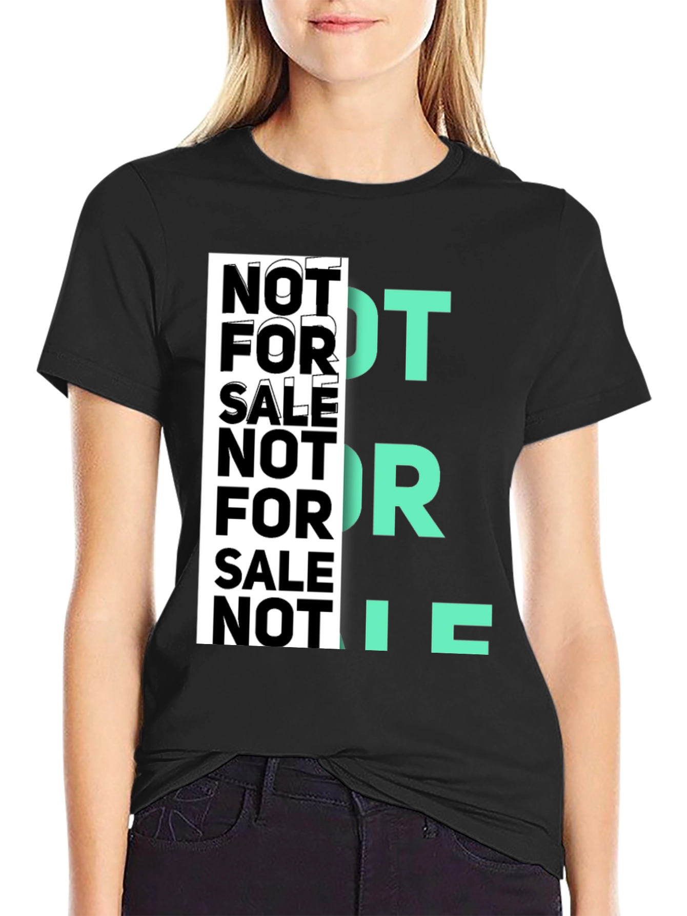 Black Edgy Graphic Tee - Not For Sale Statement T-Shirt view 2