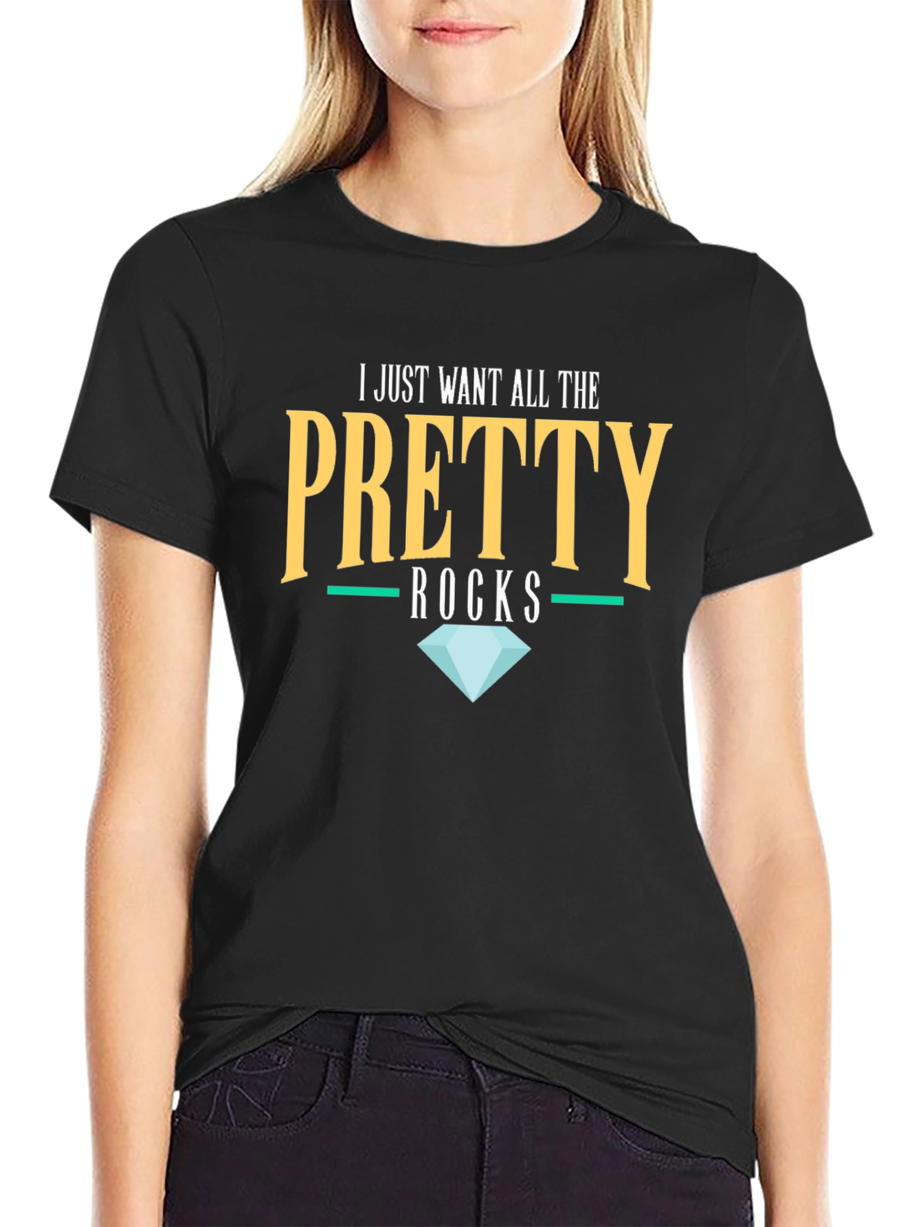 Black Pretty Rocks T-Shirt -  Diamond Lover's Tee view 2
