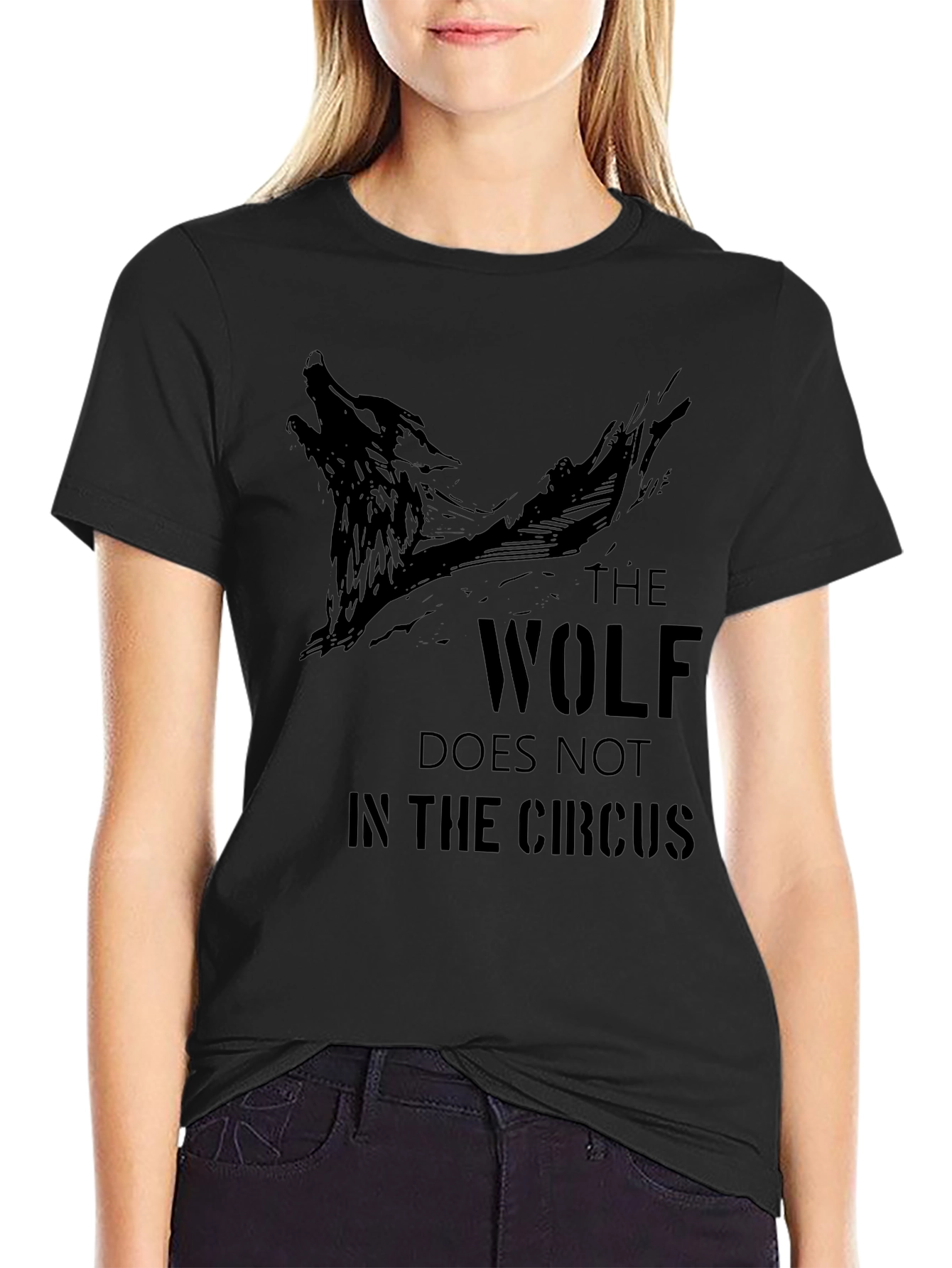 Black The Wolf T-Shirt - "Does Not Belong In The Circus" - Black view 2