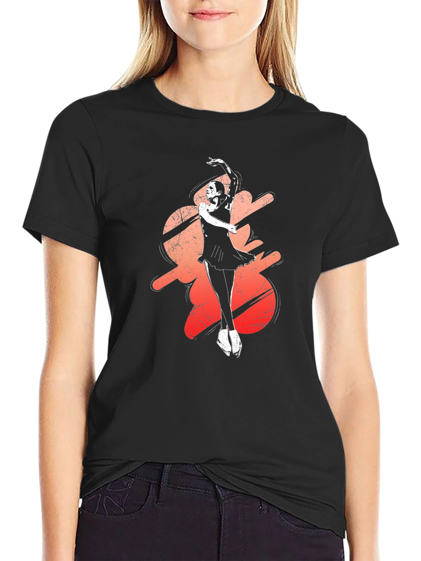 Black Ballerina Dance Graphic Tee - Stylish Black T-Shirt view 2