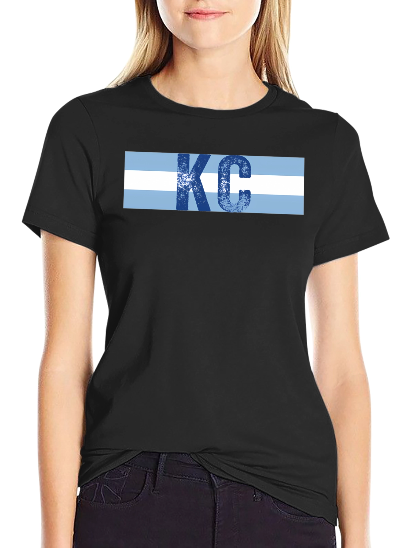 Black KC Stripes Graphic T-Shirt view 2