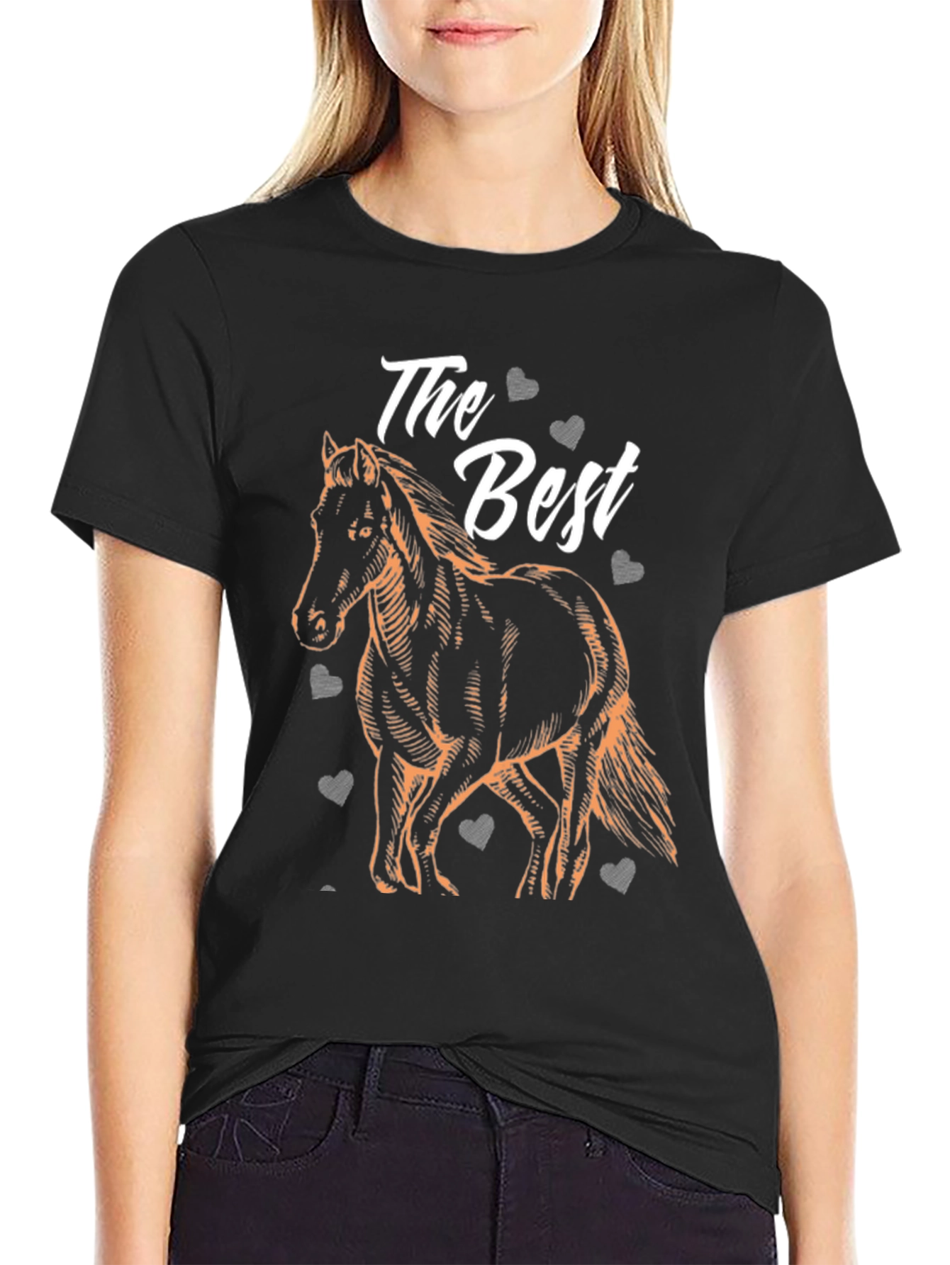 Black The Best Horse Graphic T-Shirt view 2