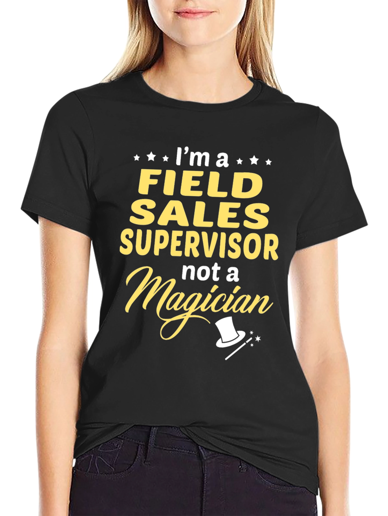 Black Field Sales Supervisor Funny T-Shirt view 2