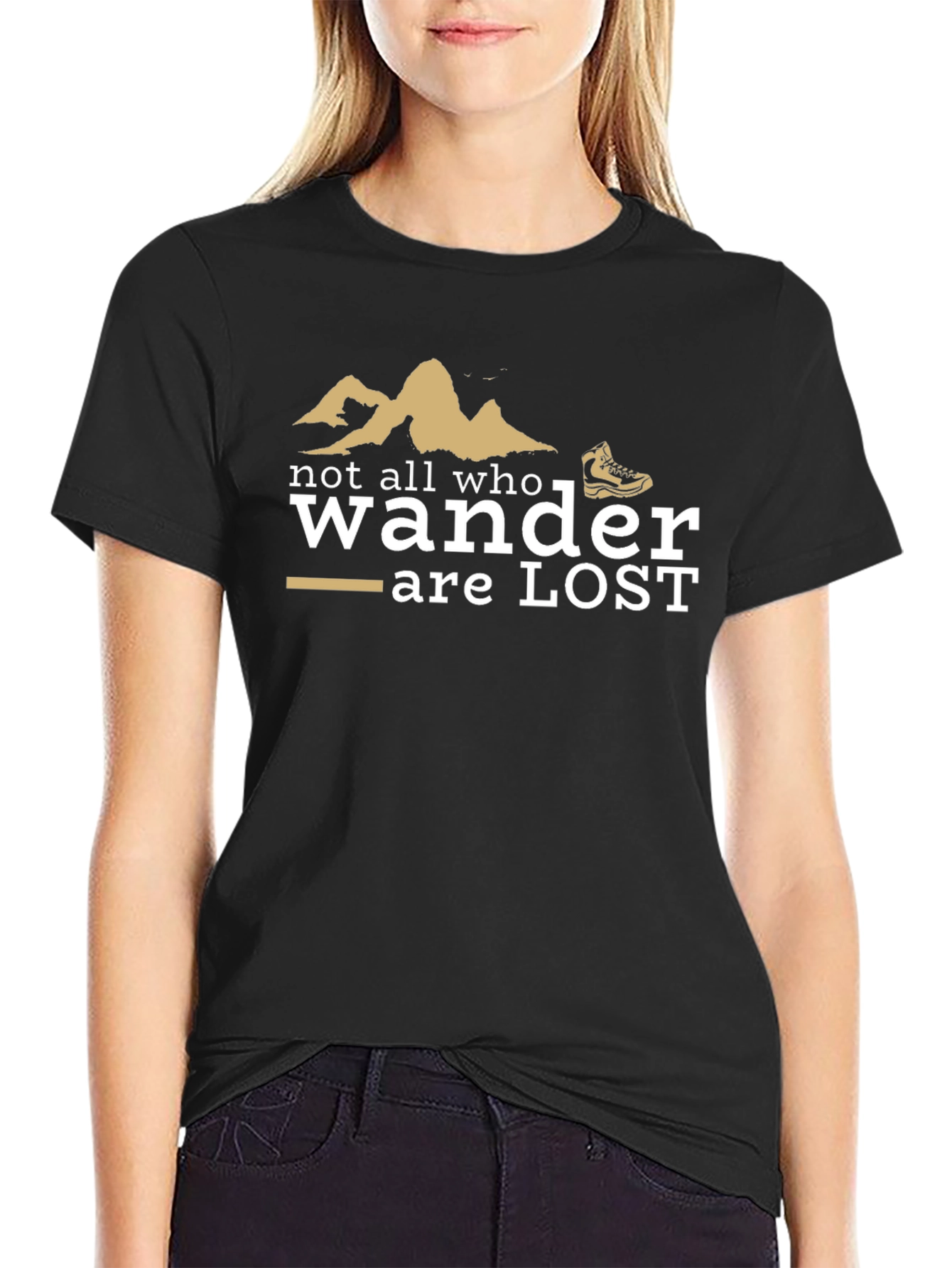 Black Wanderer T-Shirt - Not All Who Wander Are Lost view 2