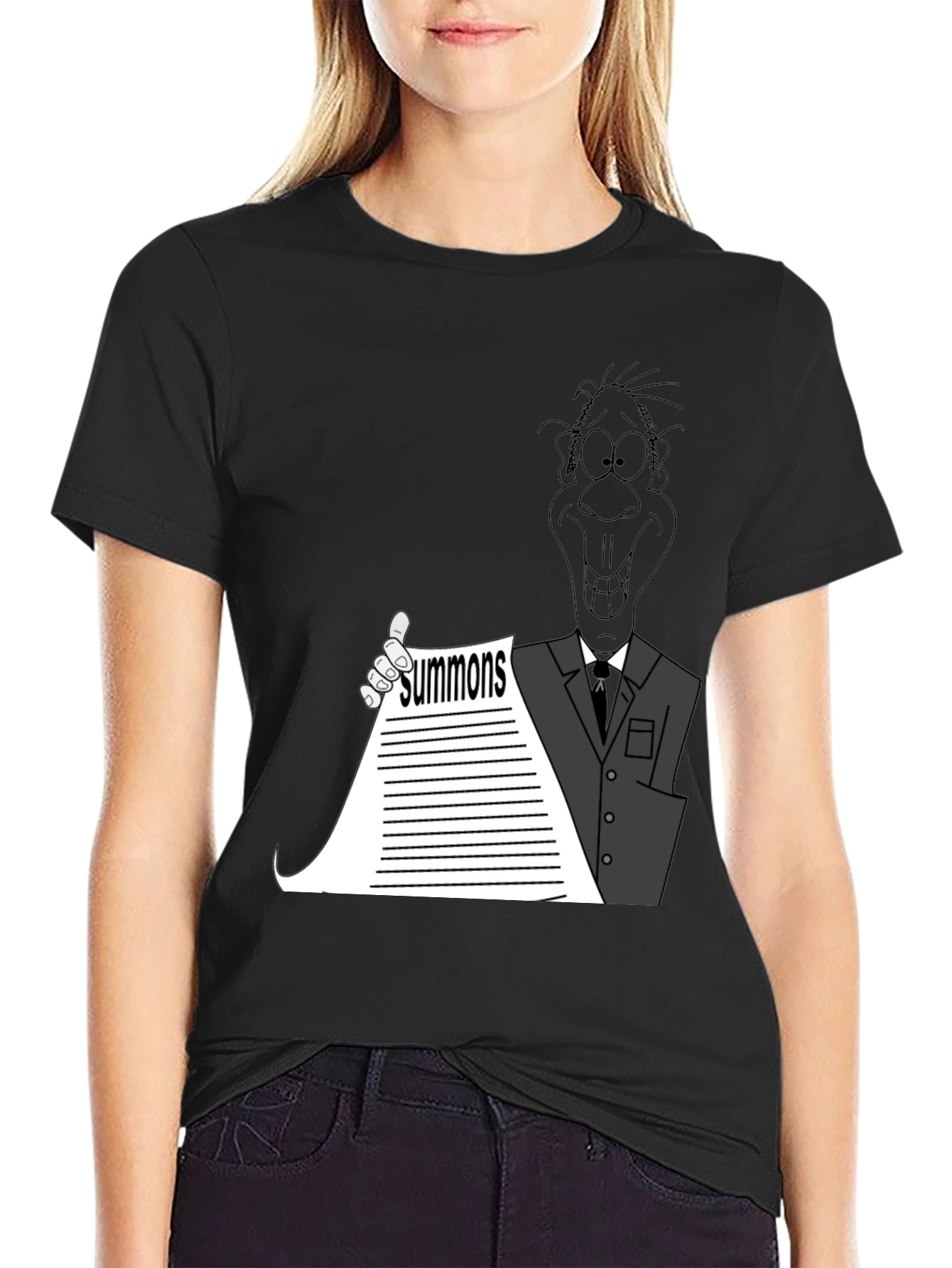 Black Cartoon Summons Black T-Shirt view 2