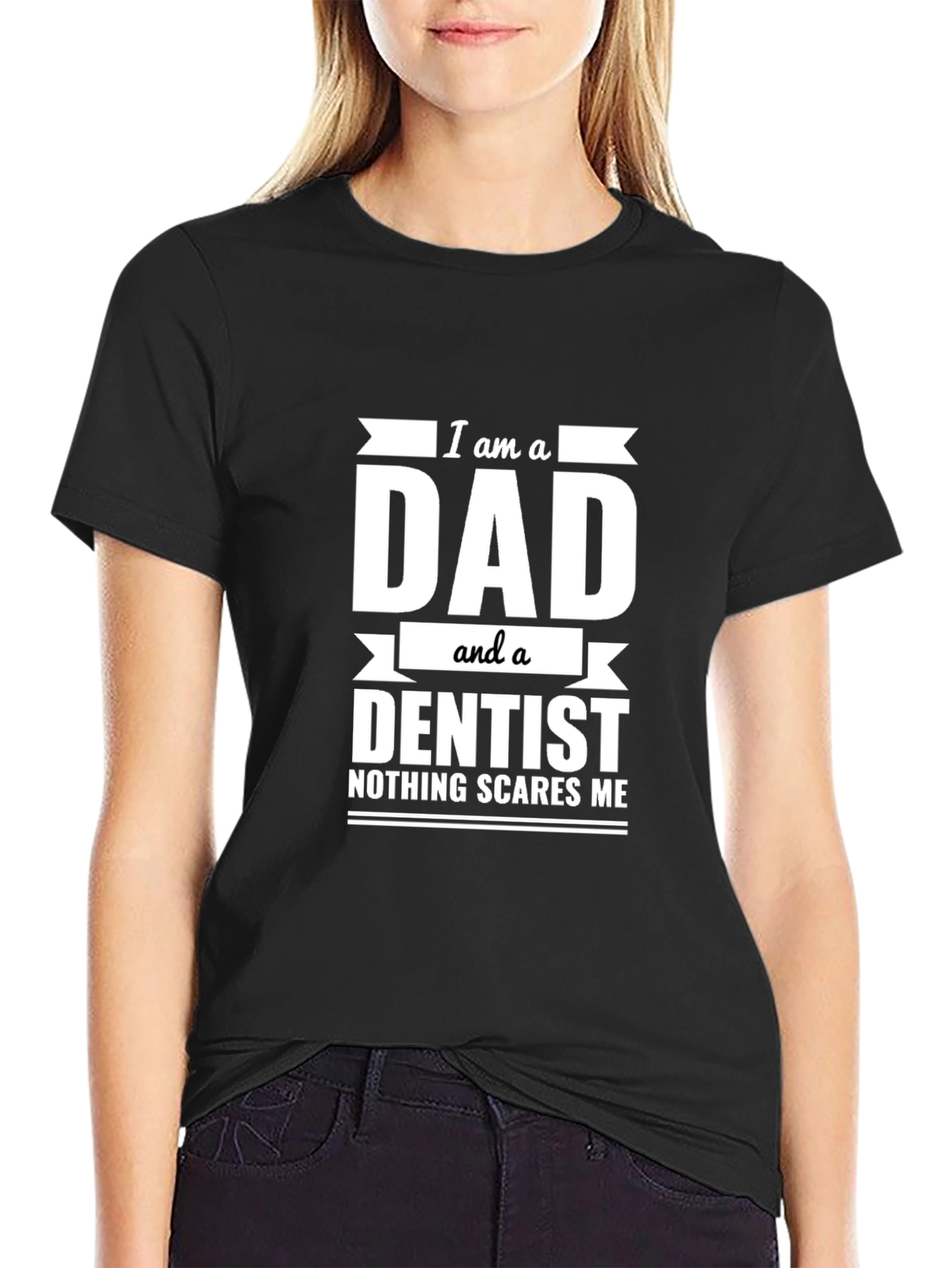 Black Dad Dentist T-Shirt: Nothing Scares Me! view 2