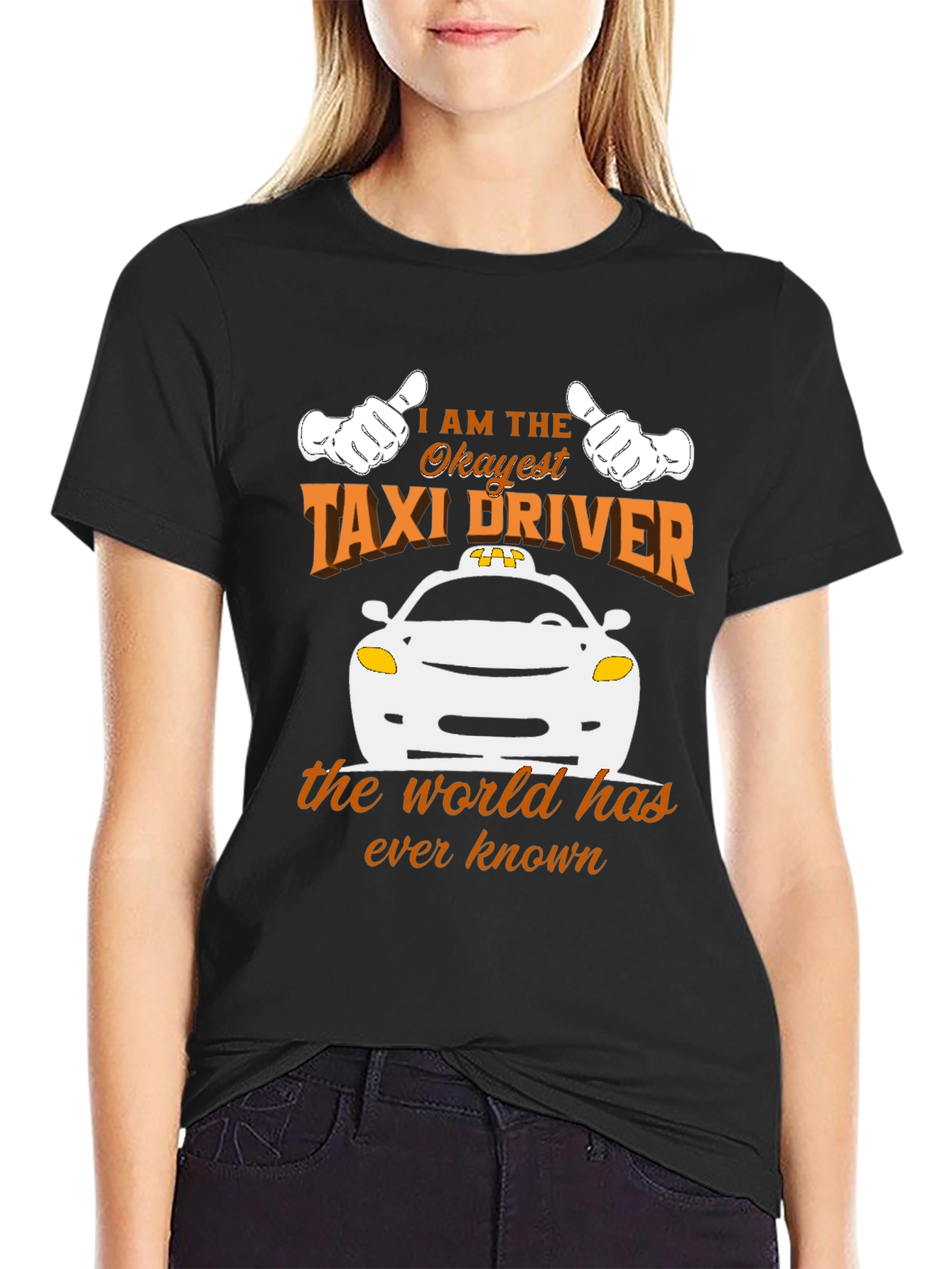 Black Okayest Taxi Driver Graphic Tee - Unisex view 2