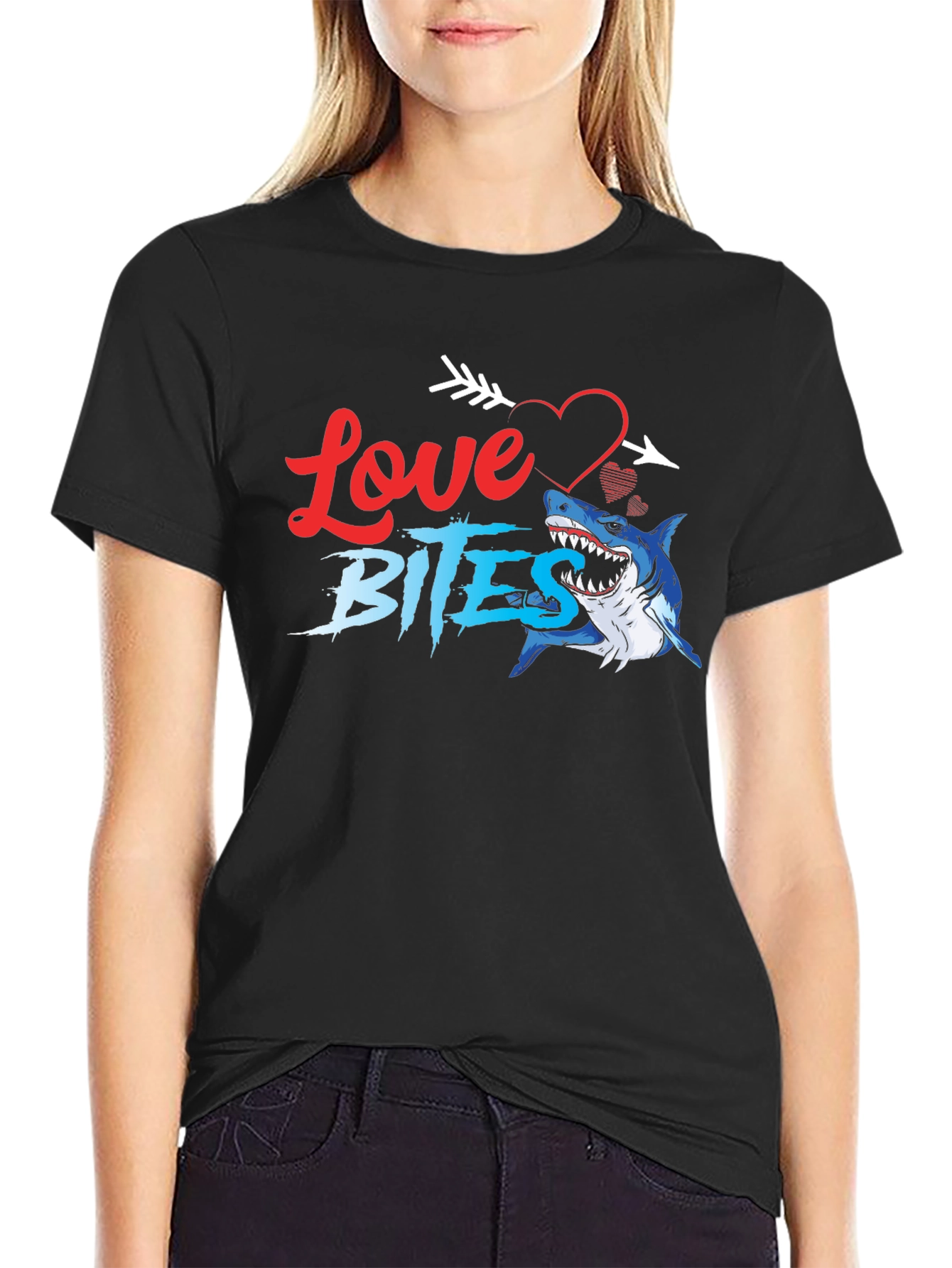 Black Love Bites Shark T-Shirt view 2
