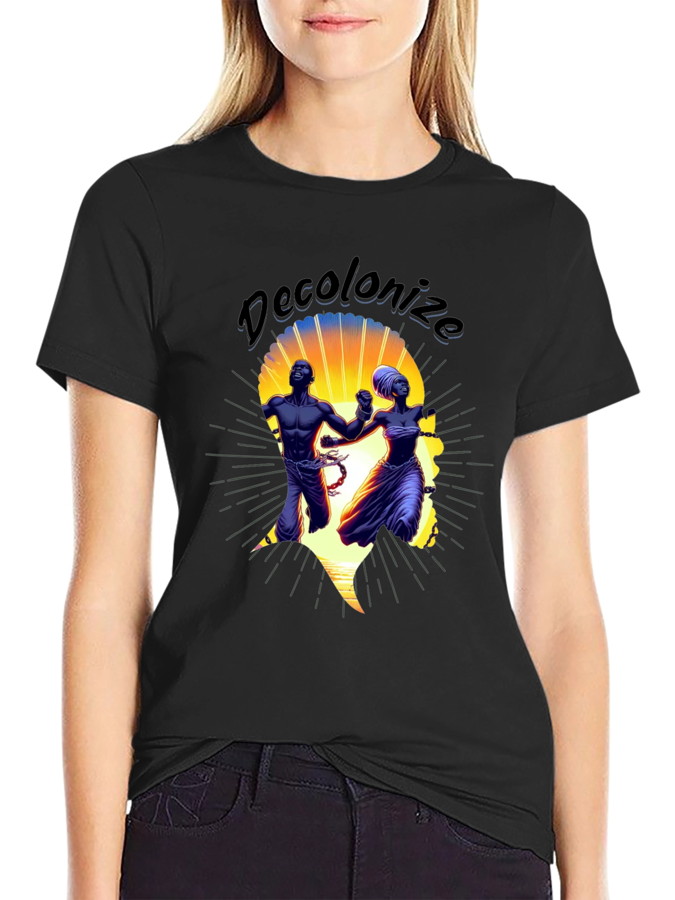 Black Decolonize Graphic T-Shirt - Black view 2
