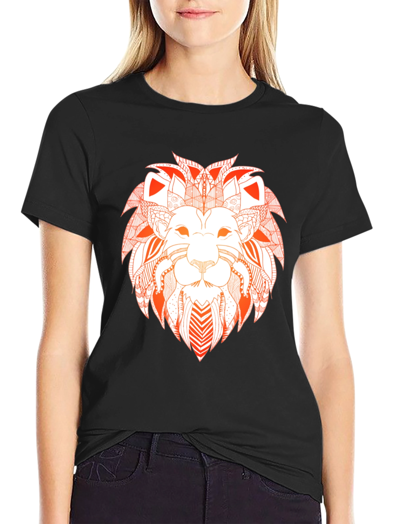 Black Lion Graphic Black Tee view 2