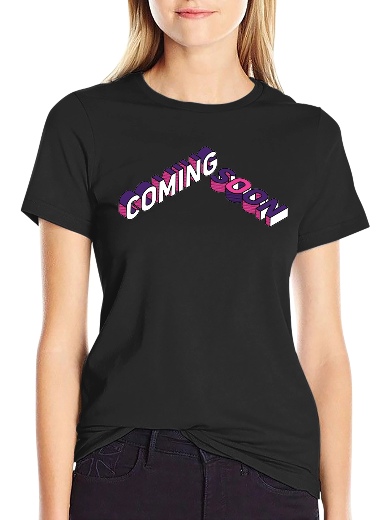 Black Coming Soon Graphic T-Shirt view 2