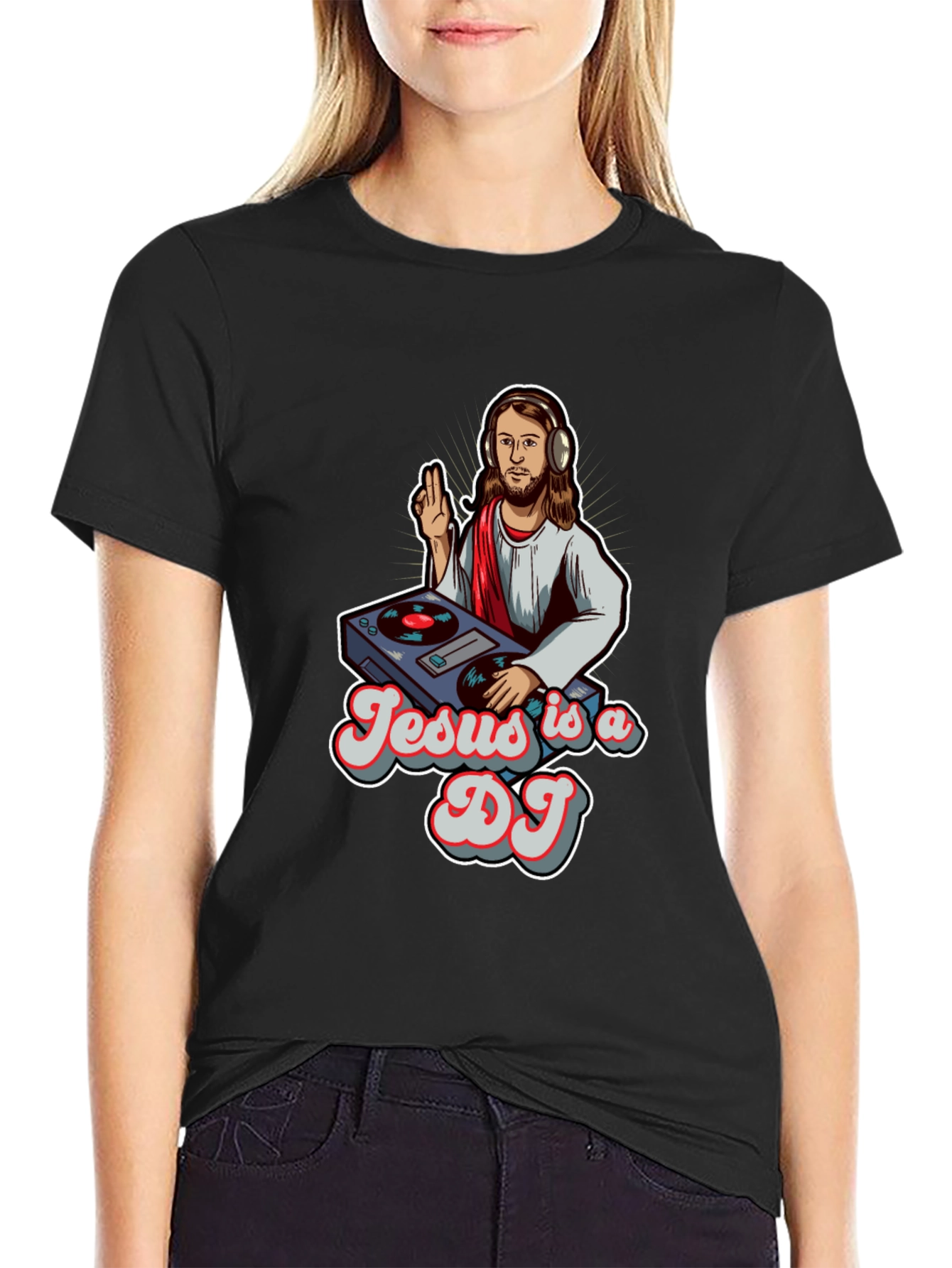 Black Jesus is a DJ Black T-Shirt view 2