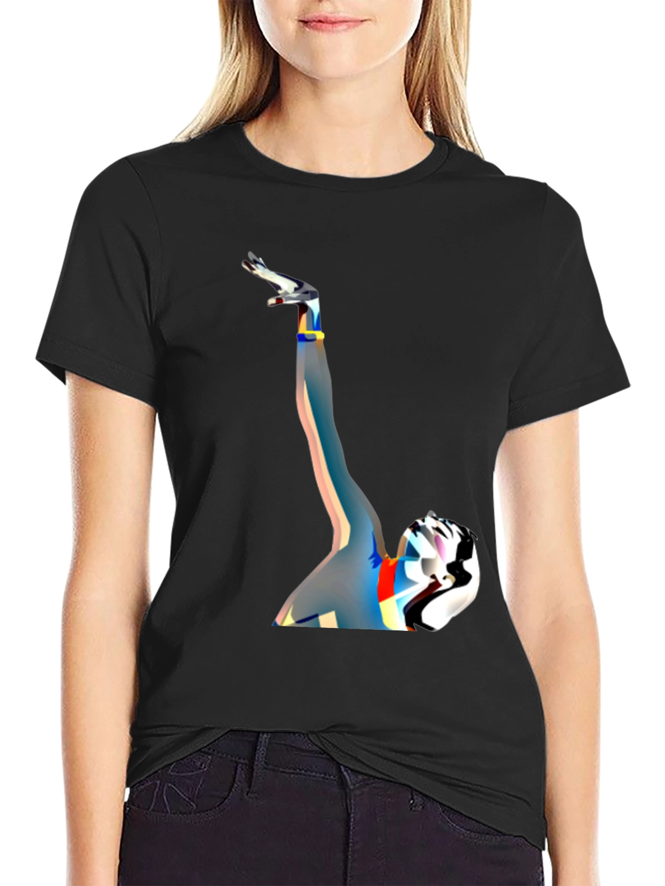 Black Abstract Expression Tee view 2